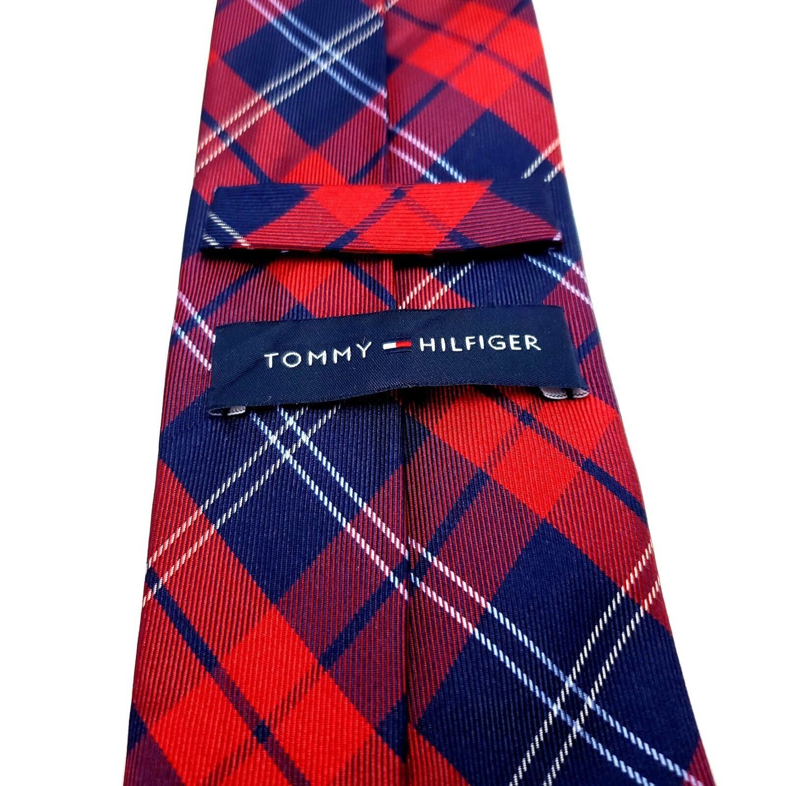 Tommy Hilfiger Tommy Hilfiger Silk Tie Woven Blue Red Plaid Size ONE SIZE - 4 Thumbnail