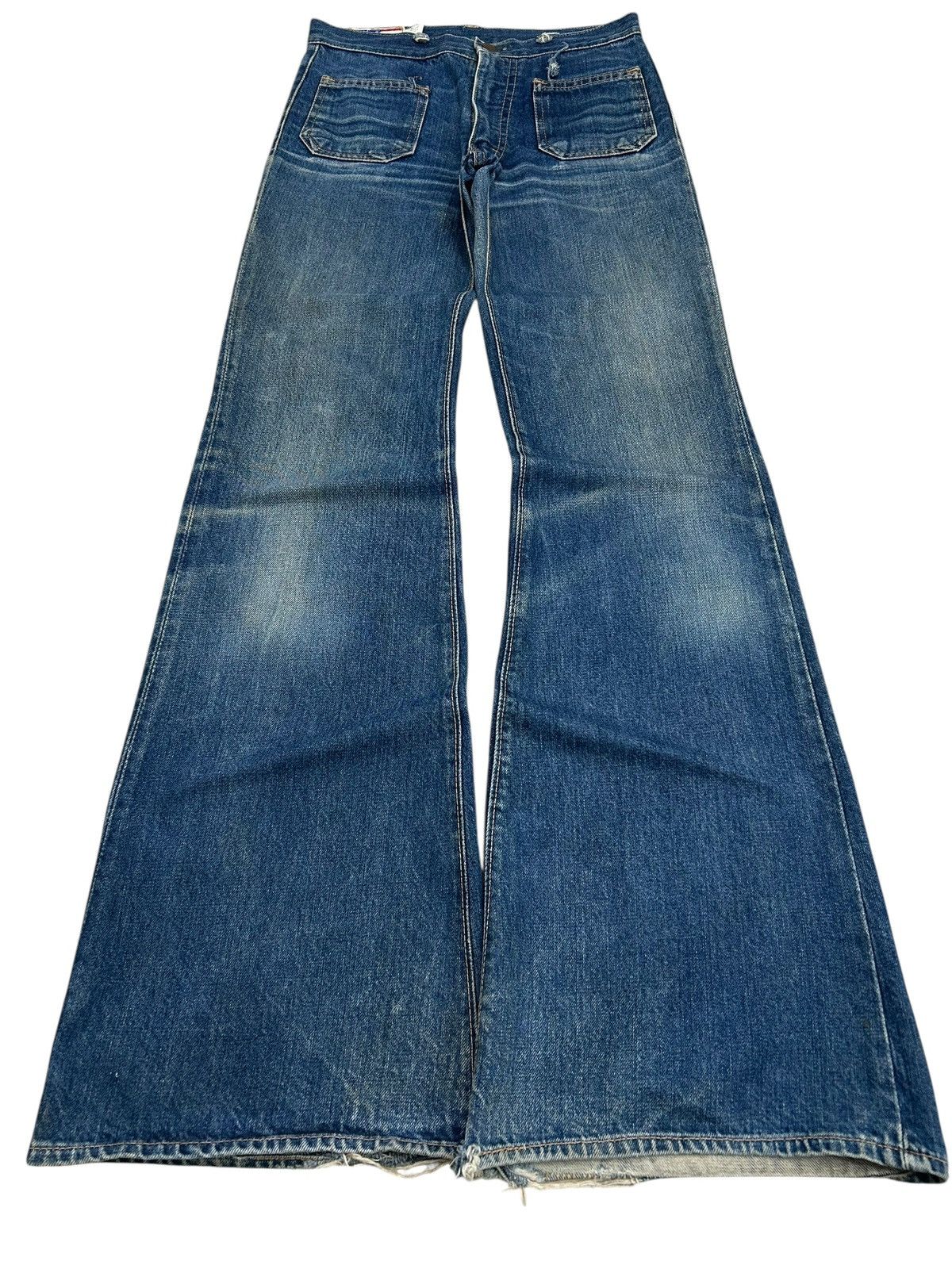 Tornado Mart 80s Bell Bottom Bobson Talon Blue Denim Size 27" / US 4 / IT 40 - 1 Thumbnail