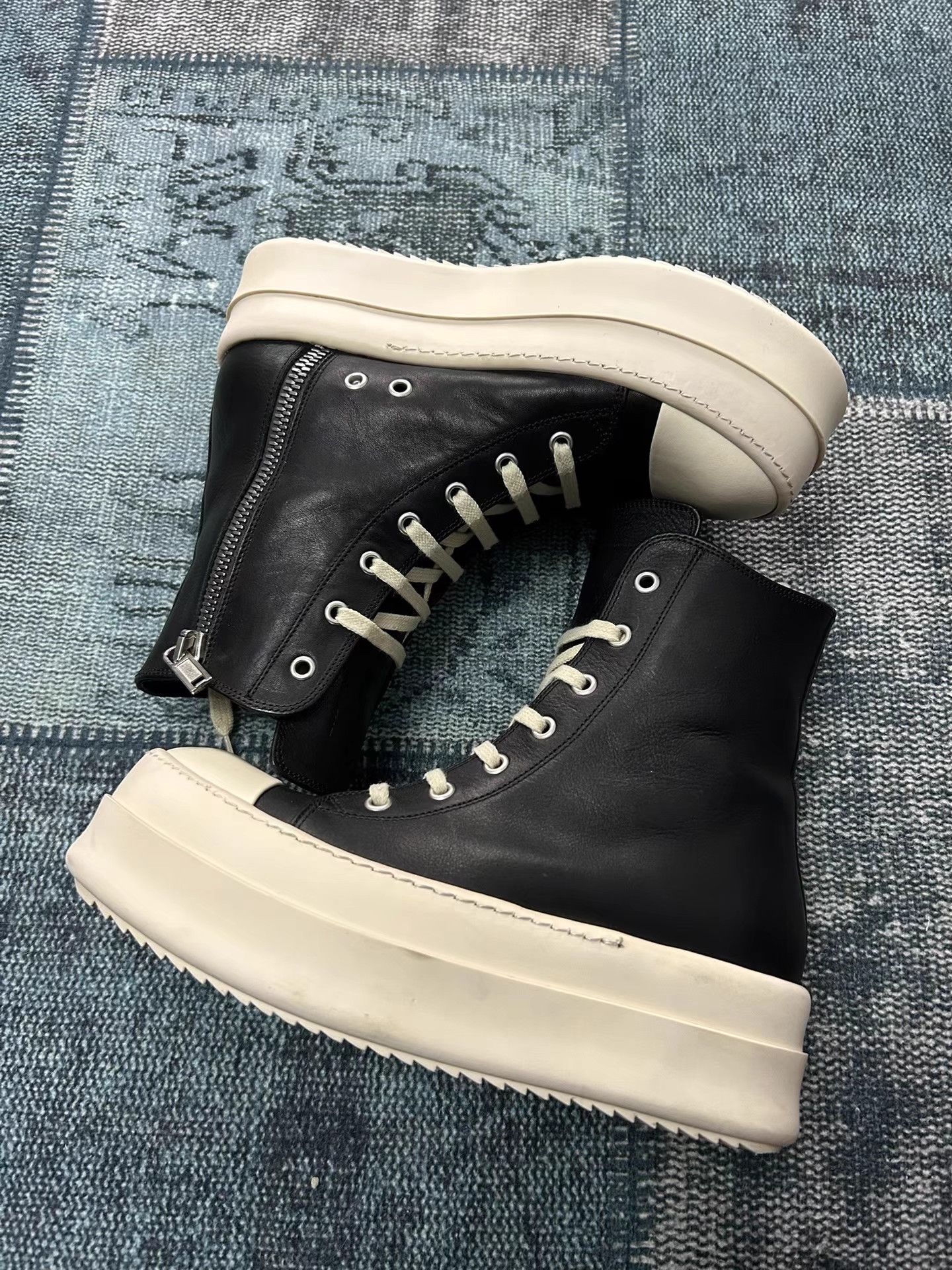 Rick Owens Rick Owens High Top Converse Style Sneakers Size US 8 / IT 38 - 3 Thumbnail
