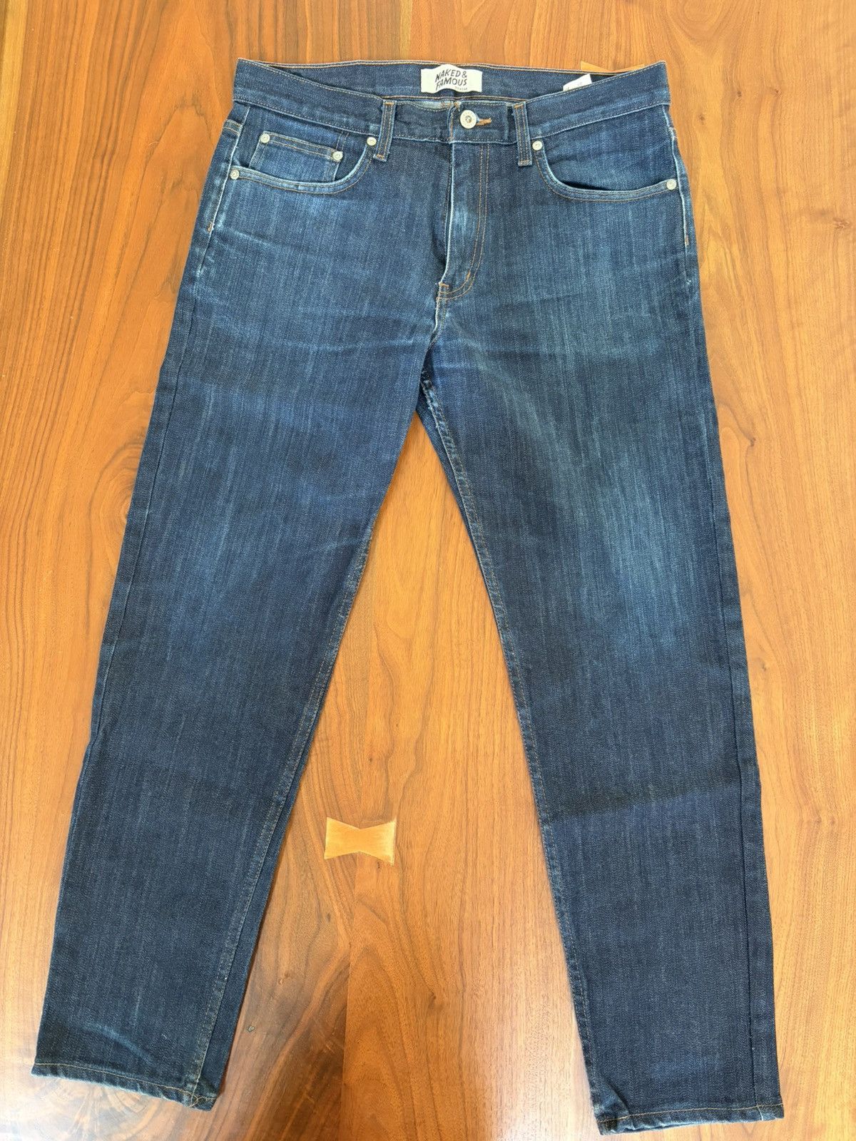 Naked & Famous Naked & Famous Easy Guy – Selvedge Denim w/ Fades (Size 33) Size US 33 - 1 Thumbnail