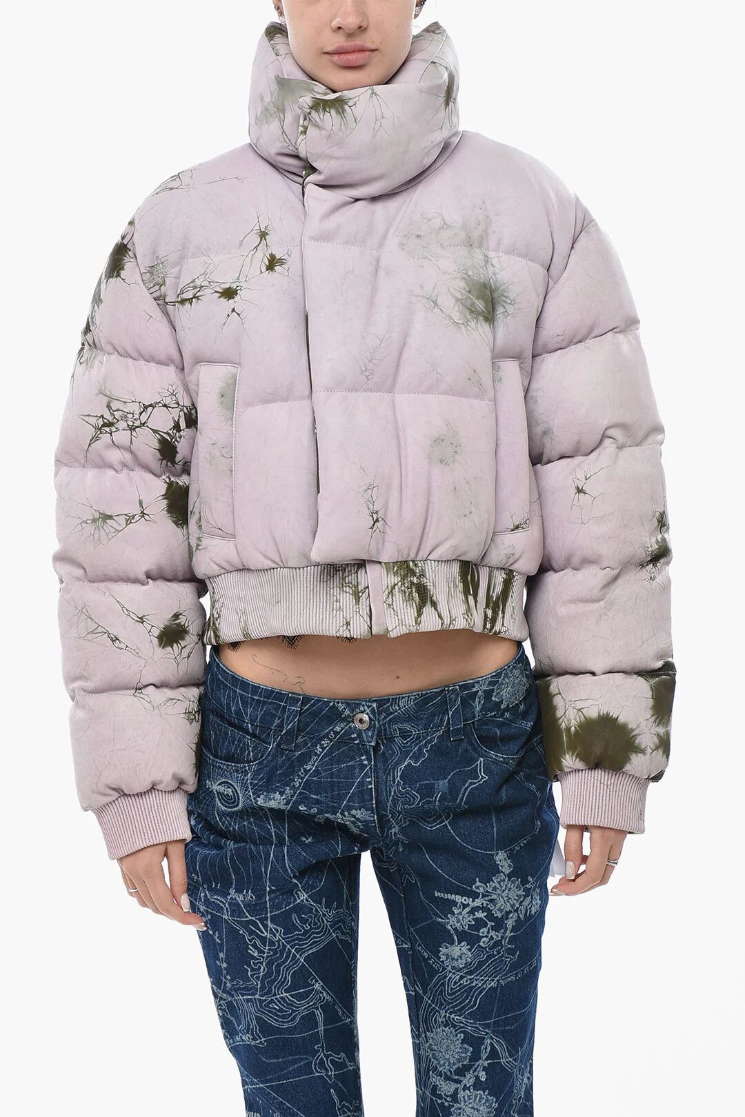 Off-White og1mm0426 Leather Padded Jacket in Pink Size S / US 4 / IT 40 - 1 Thumbnail
