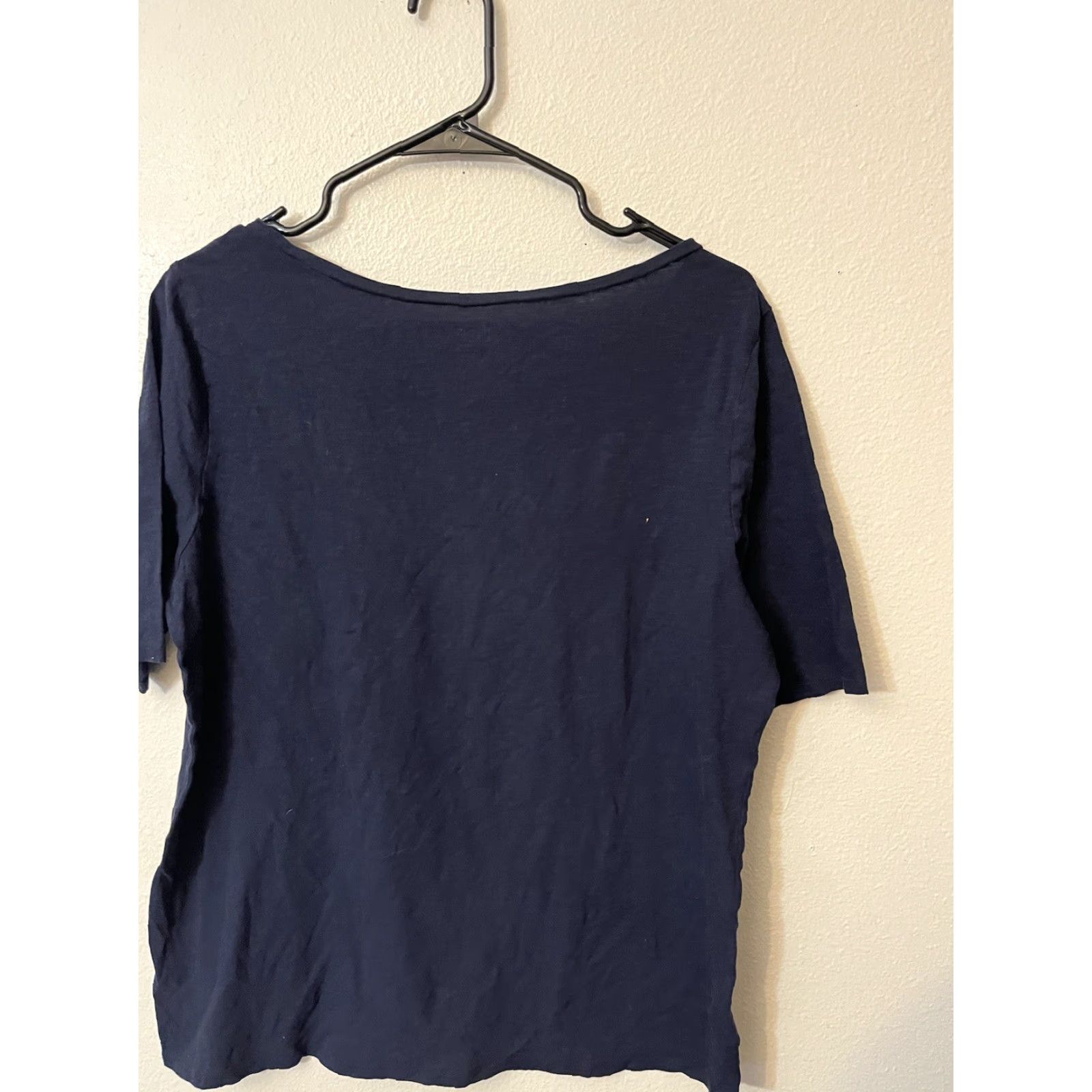 Loft LOFT Women's Tee Soft T Shirt Top Size Large Navy Blue Tee Cotton Blouse Size L / US 10 / IT 46 - 3 Thumbnail