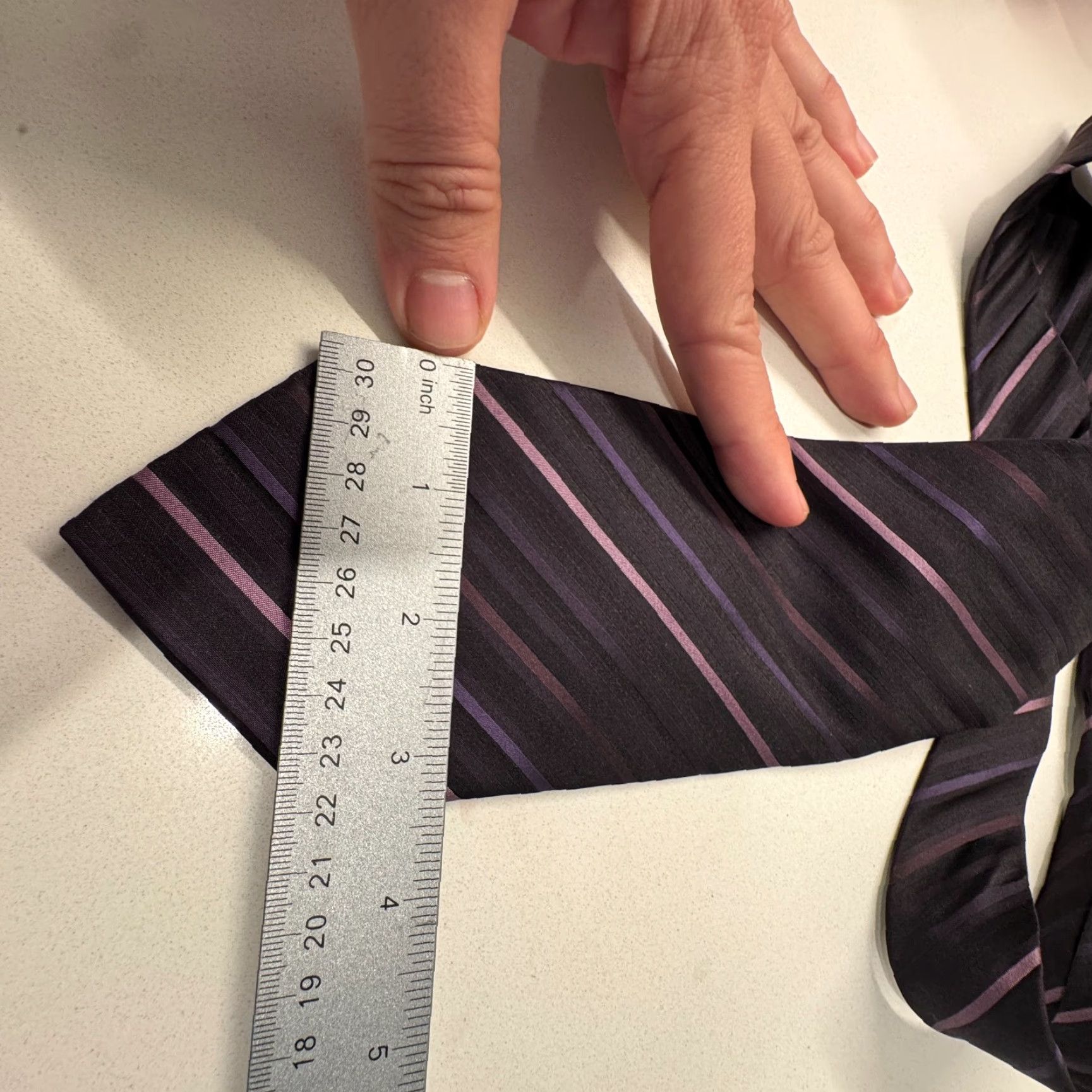 Hugo Boss HUGO BOSS Tie Purple Stripe Silk Italy Necktie Casual Multicolor Preppy Size ONE SIZE - 5 Thumbnail
