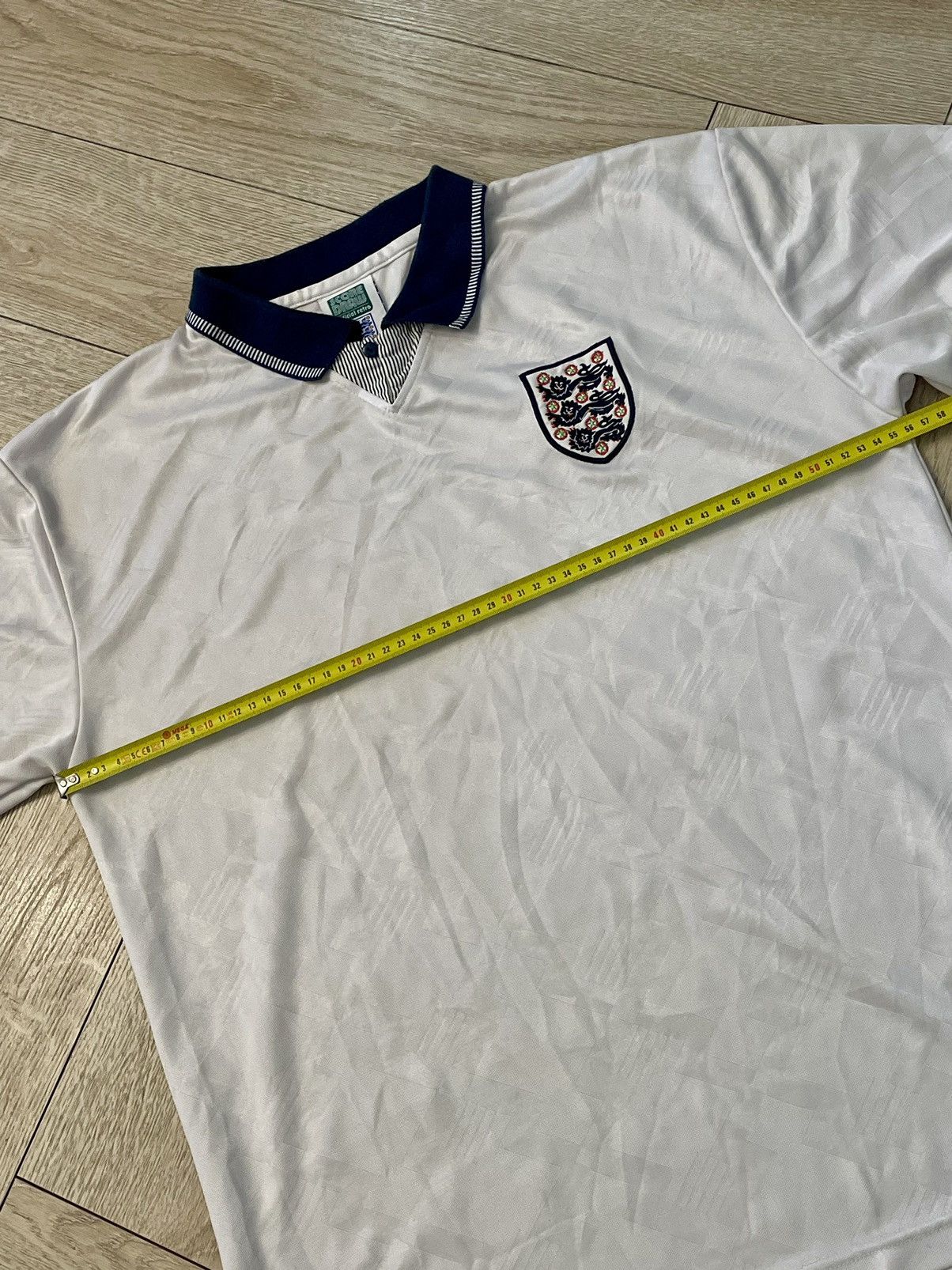 Vintage Score Draw England 1990 Away Jersey White football Shirt Size US L / EU 52-54 / 3 - 9 Thumbnail