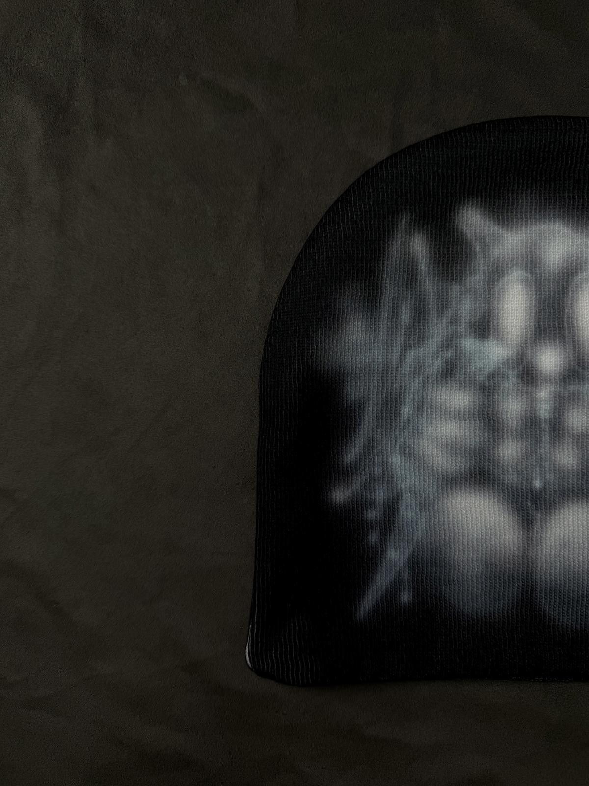 Japanese Brand Y2K Airbrushed Winged Skull No Cuff Knit Beanie Hat Blue OS Size ONE SIZE - 3 Thumbnail