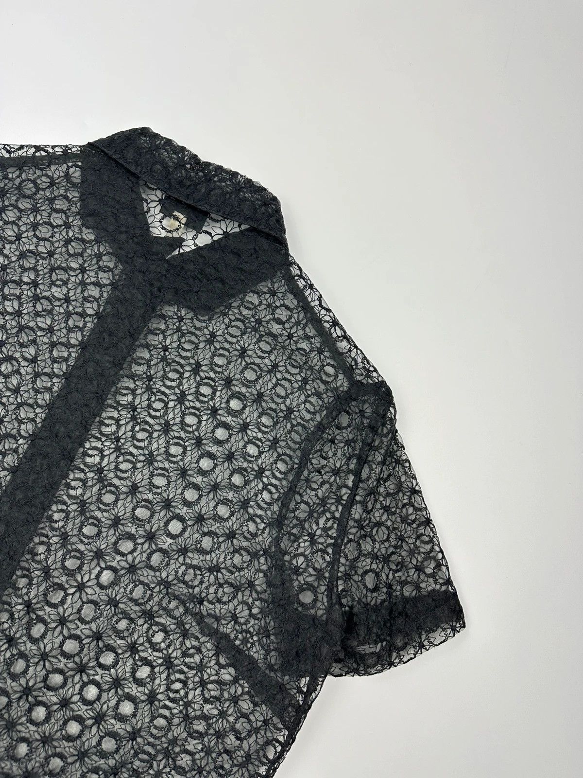 Dolce & Gabbana Dolce & Gabbana 00’s Laces Mesh See Trough Black Shirt Size US S / EU 44-46 / 1 - 6 Thumbnail
