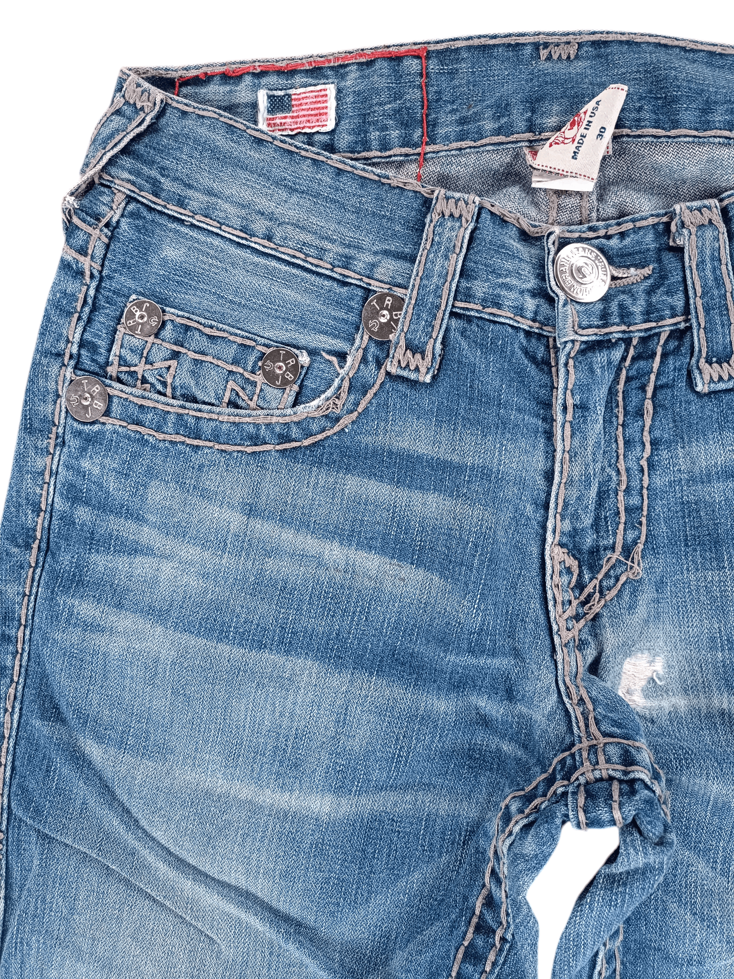 True Religion Bobby Super T Distressed Jeans