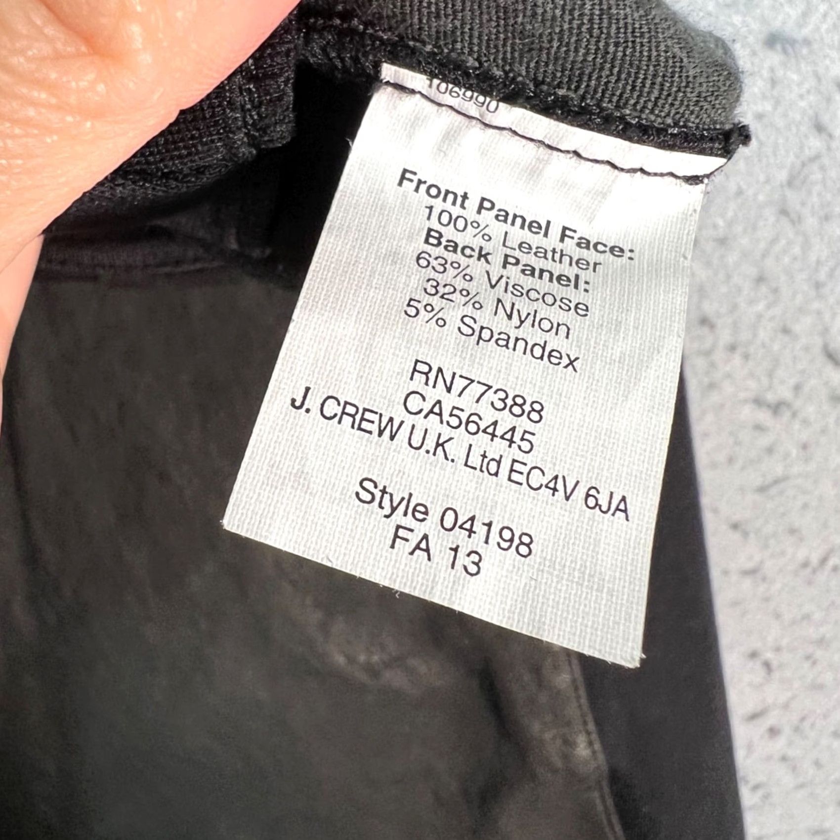 J.Crew J.CREW Womens Size 4 Black Faux Leather Front Panel Stretch Pants Size 27" / US 4 / IT 40 - 4 Thumbnail