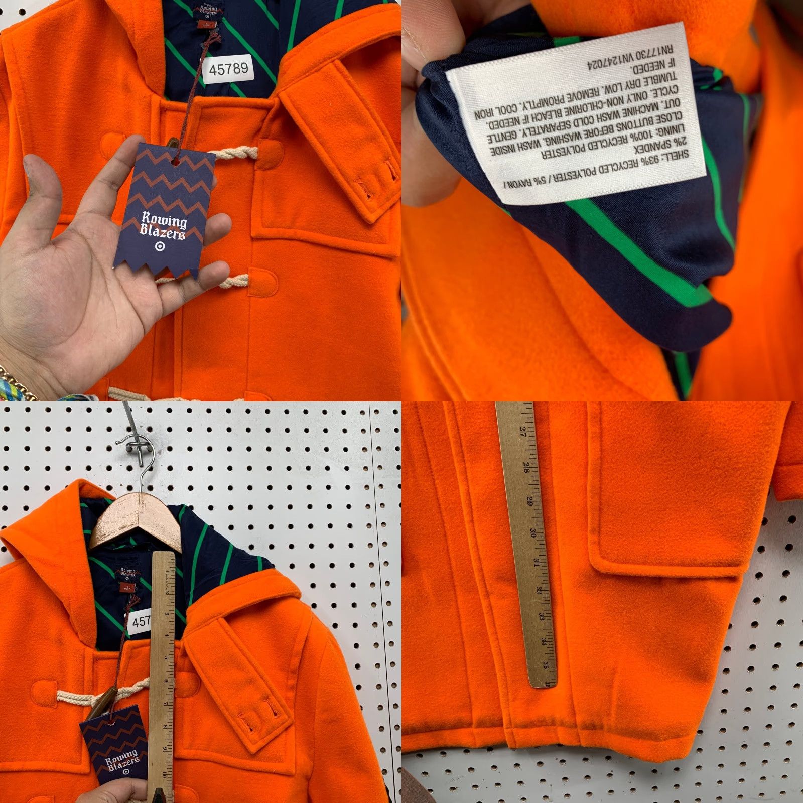 Rowing Blazers VINTAGE Rowing Blazers Overcoat Coat Duffle Toggle Orange Small Mens NWT Winter Size 36R - 8 Thumbnail