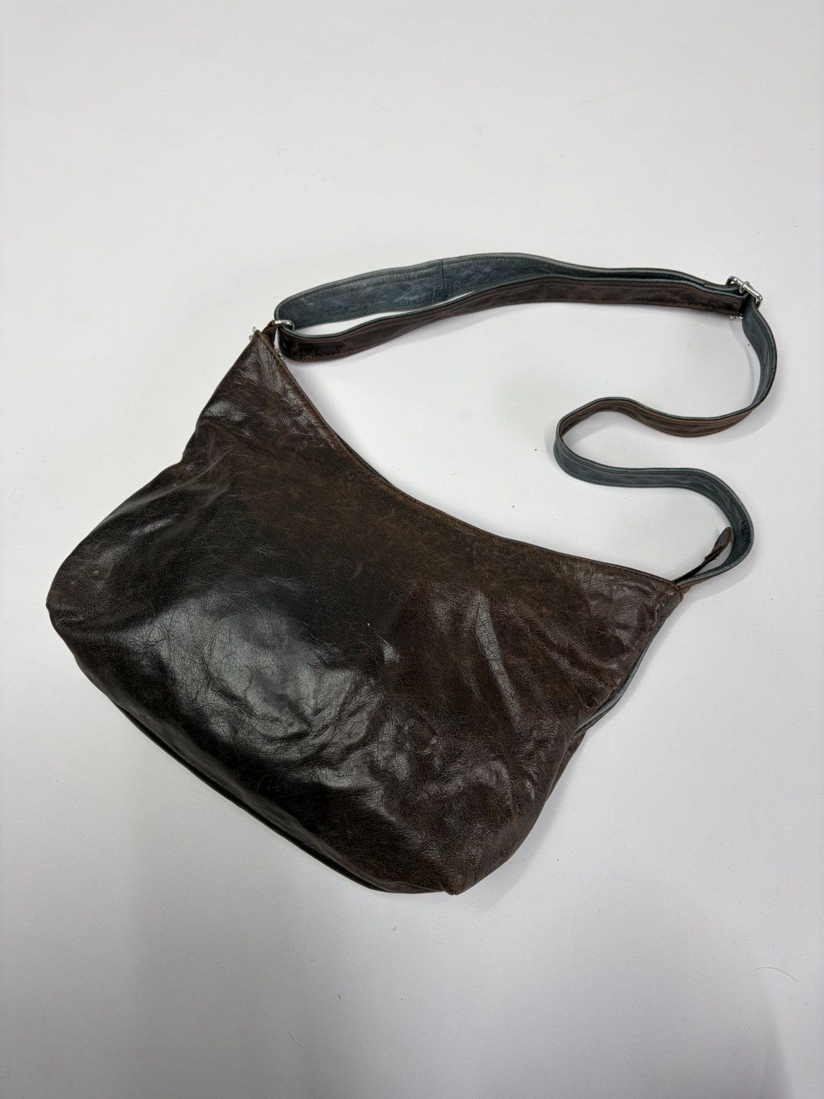 KMRii Brown Studded Leather Bag Y2K Punk Biker Balenciaga Inspired Size ONE SIZE - 6 Thumbnail