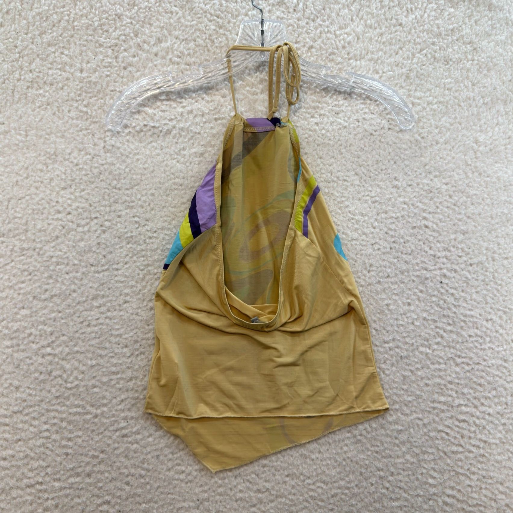 Vintage VINTAGE Naf Naf Halter Top Abstract Groovy Retro Rave Fairy Whimsigoth Shirt Adults Womens M Purple Size M / US 6-8 / IT 42-44 - 2 Thumbnail