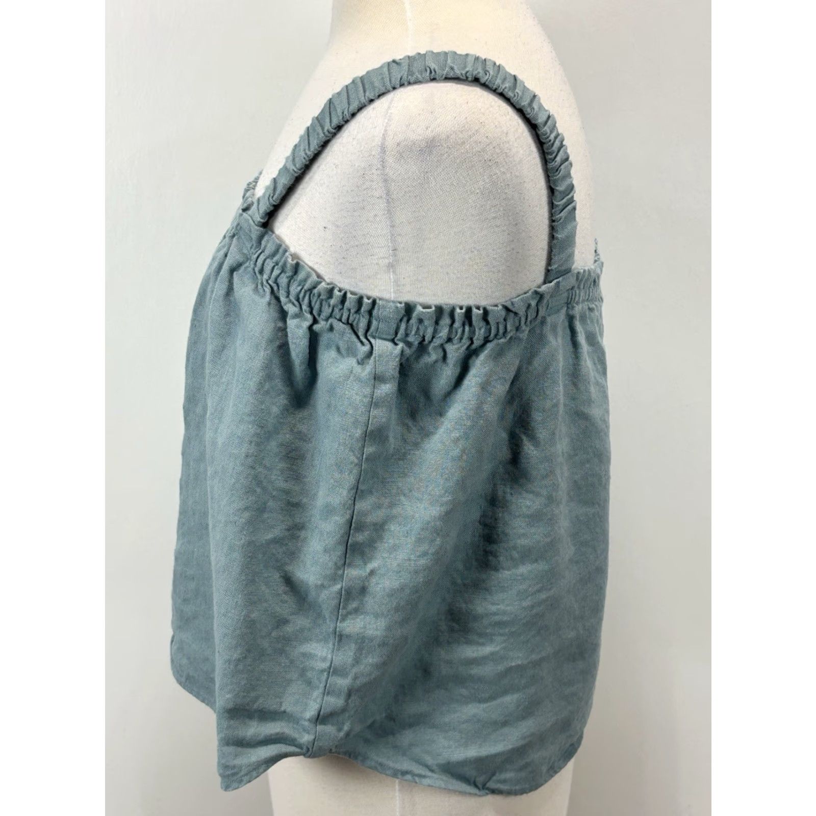 Vintage EMERSON FRY Tank Top Women 100% Linen Trapeze Boxy Swing Blue S Small Coastal Beachwear Boho Casual Women’s VINTAGE? No — exclude vintage if not. Size S / US 4 / IT 40 - 2 Thumbnail