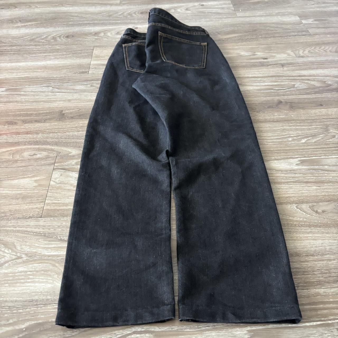 Japanese Brand Crazy Vintage Y2K/2000s Grunge Black Essential Denim Jeans! 34x29 Size US 34 / EU 50 - 4 Thumbnail