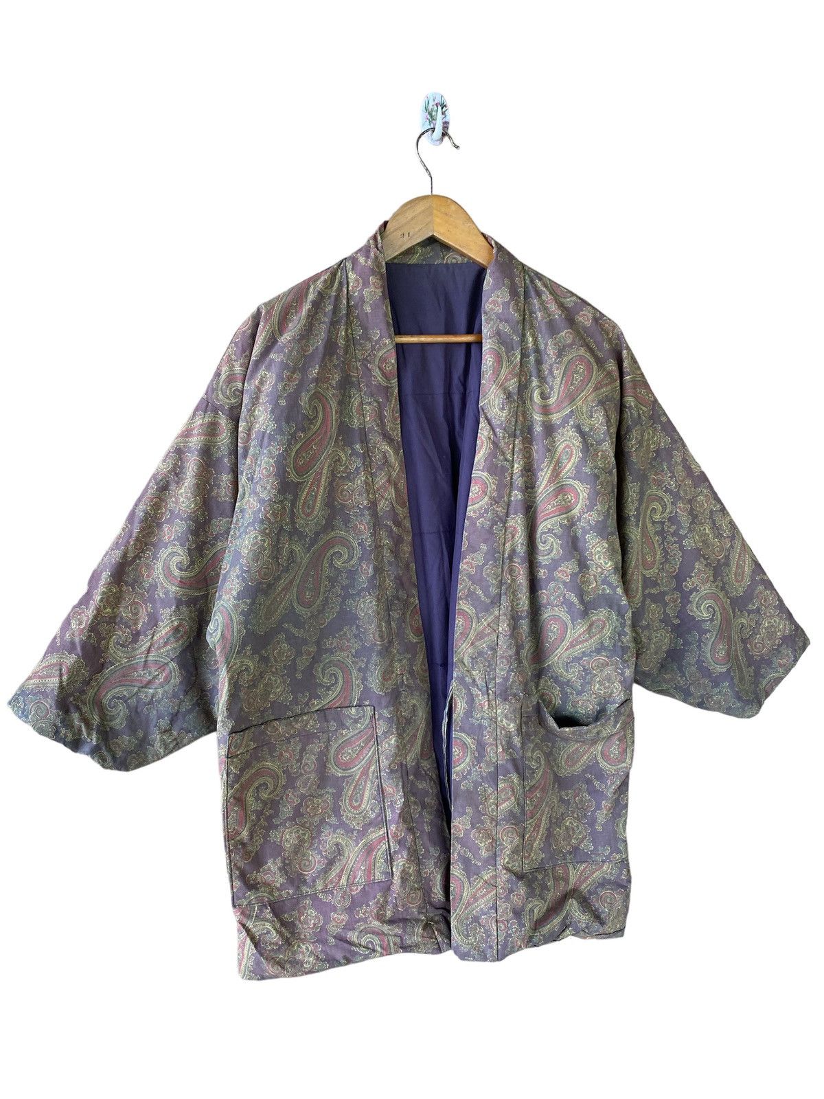 Japanese Brand × Vintage 👘SALE👘VINTAGE KIMONO DOWN STYLE PAISLEY DESIGN Size US L / EU 52-54 / 3 - 1 Thumbnail