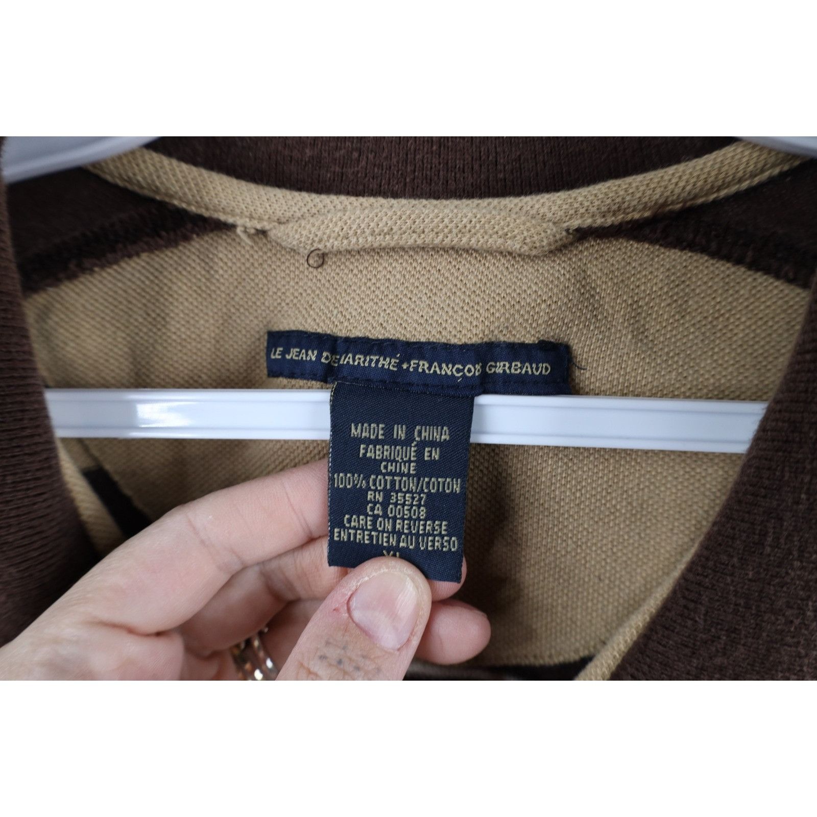 Marithe + Francois Girbaud × Vintage Vintage 90s Marithe Francois Girbaud Spell Out Striped Polo Size US XL / EU 56 / 4 - 8 Thumbnail