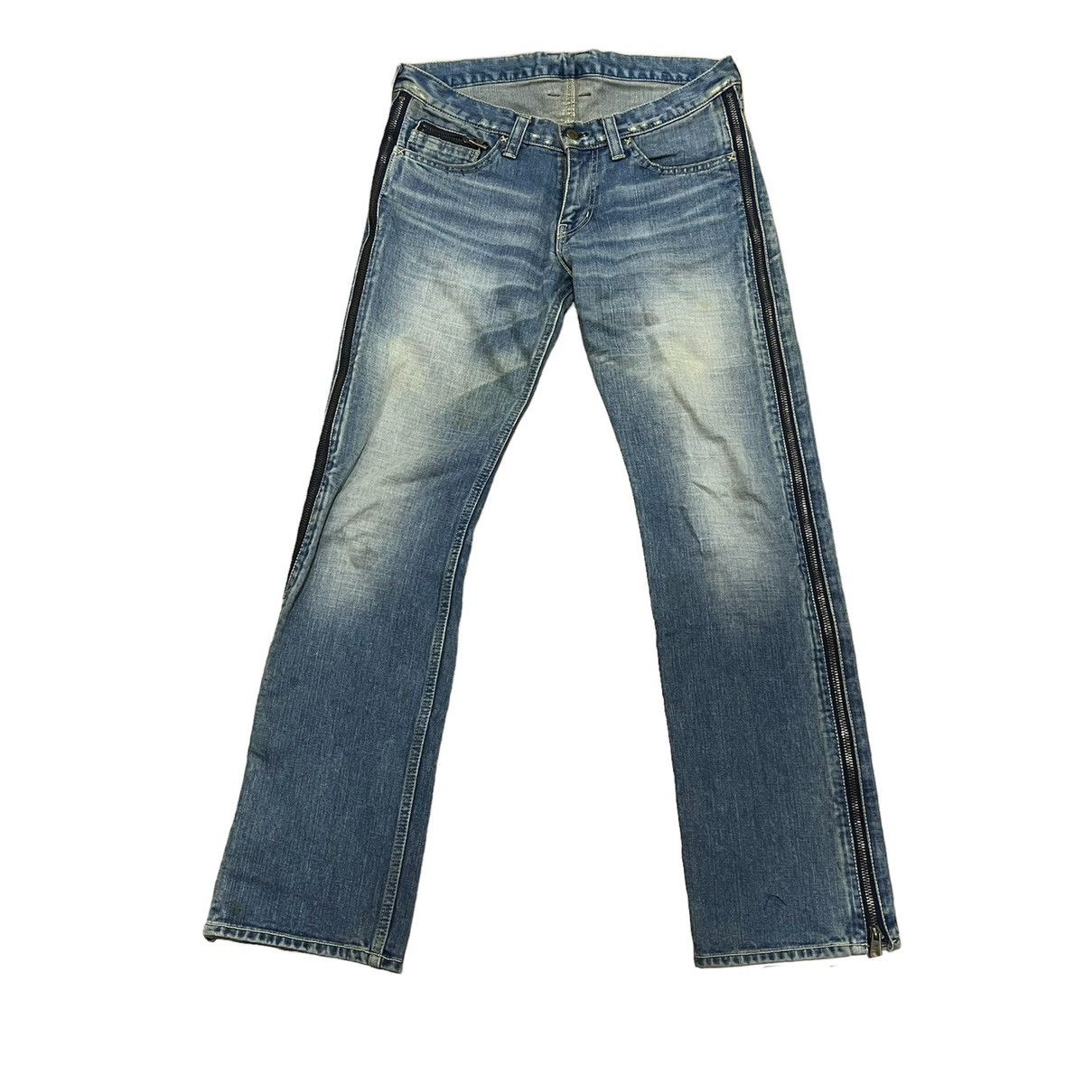 Hysteric Glamour × Japanese Brand FLARE JEANS T.M.T SIDE ZIPPER DENIM JEANS Size US 30 / EU 46 - 2 Thumbnail