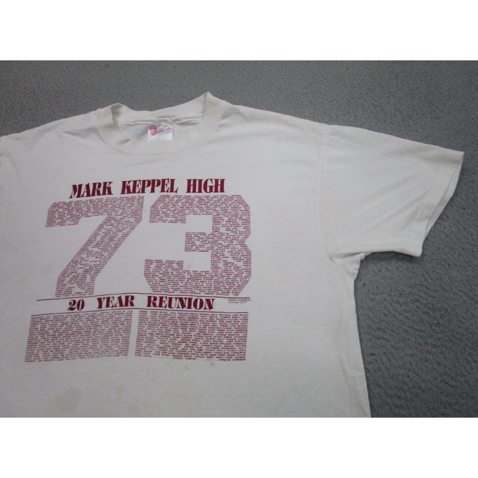 Hanes VINTAGE Hanes T-Shirt Shirt Mens L White Graphic Print 70s 80s 90s Baseball-Crew Neck 1973 Mock Hole Left Shoulder Size US L / EU 52-54 / 3 - 2 Thumbnail