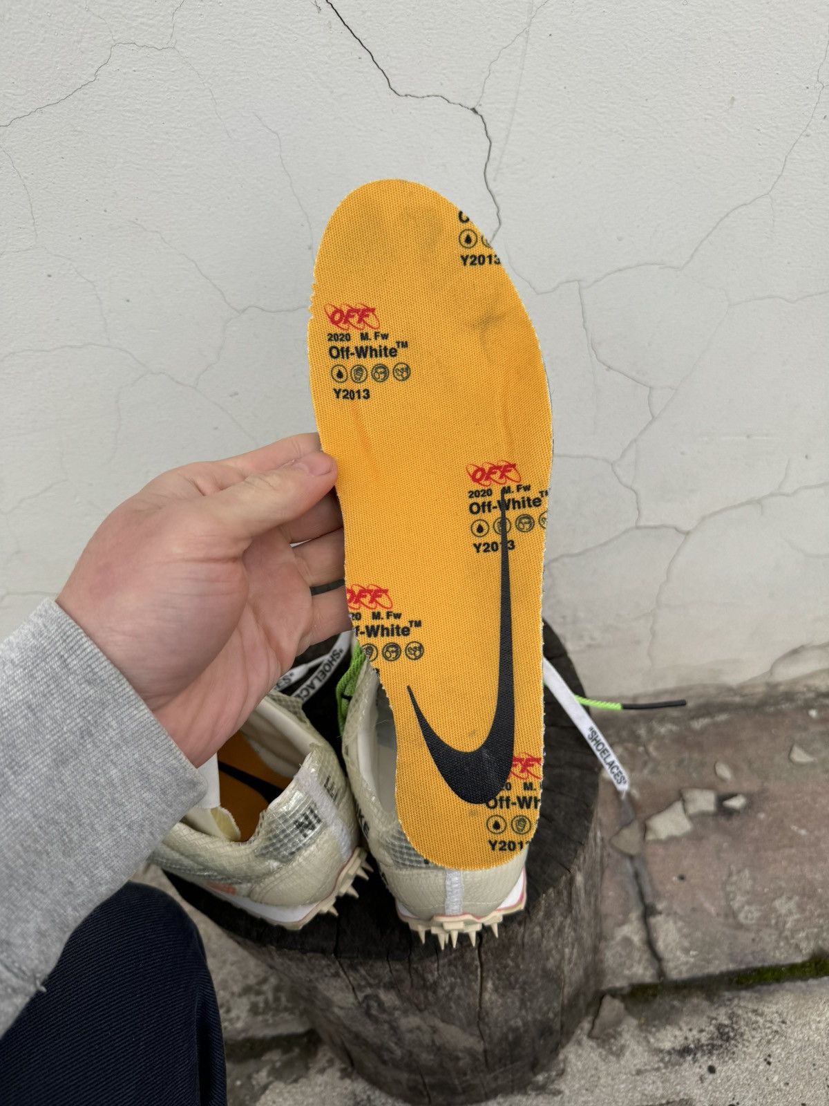 Nike × Off-White Nike Waffle Racer X Off-White White Electric Green Size US 7 / EU 40 - 17 Thumbnail