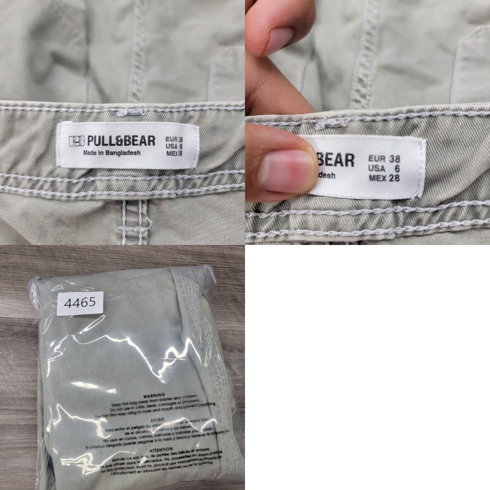 Vintage Pull&Bear pants Women's size 6 cargo distressed utility trousers - Beige - Cotton - 6 - Women - Trousers Size 28" / US 6 / IT 42 - 10 Thumbnail