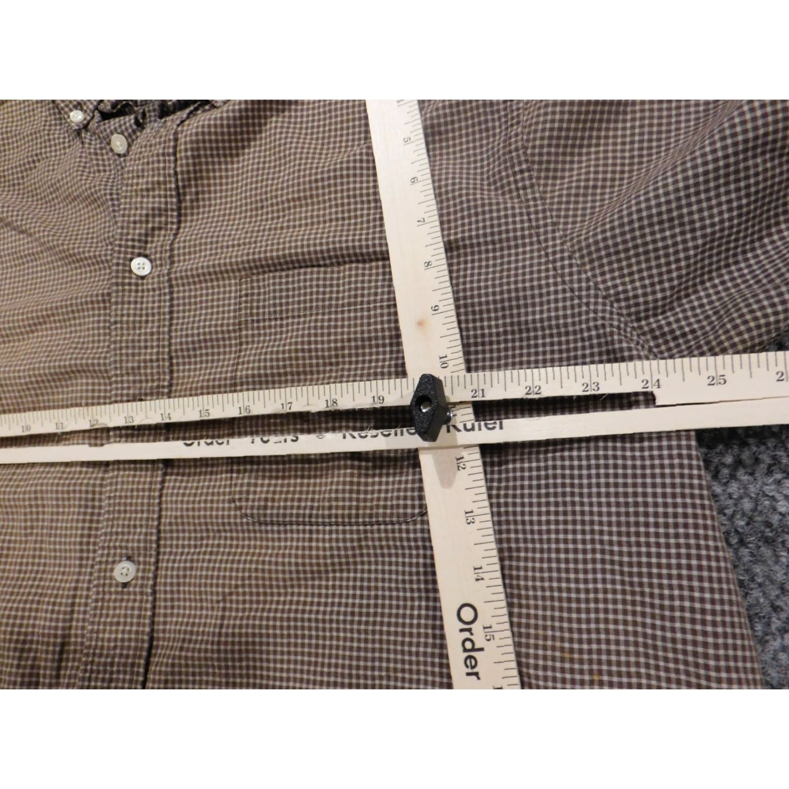 Roundtree & Yorke Roundtree & Yorke Mens Shirt XL brown plaid Button-Down Collar Button Up Short Sleeve Cotton Polyester Knit Casual Regular Vintage: No Size US XL / EU 56 / 4 - 5 Thumbnail
