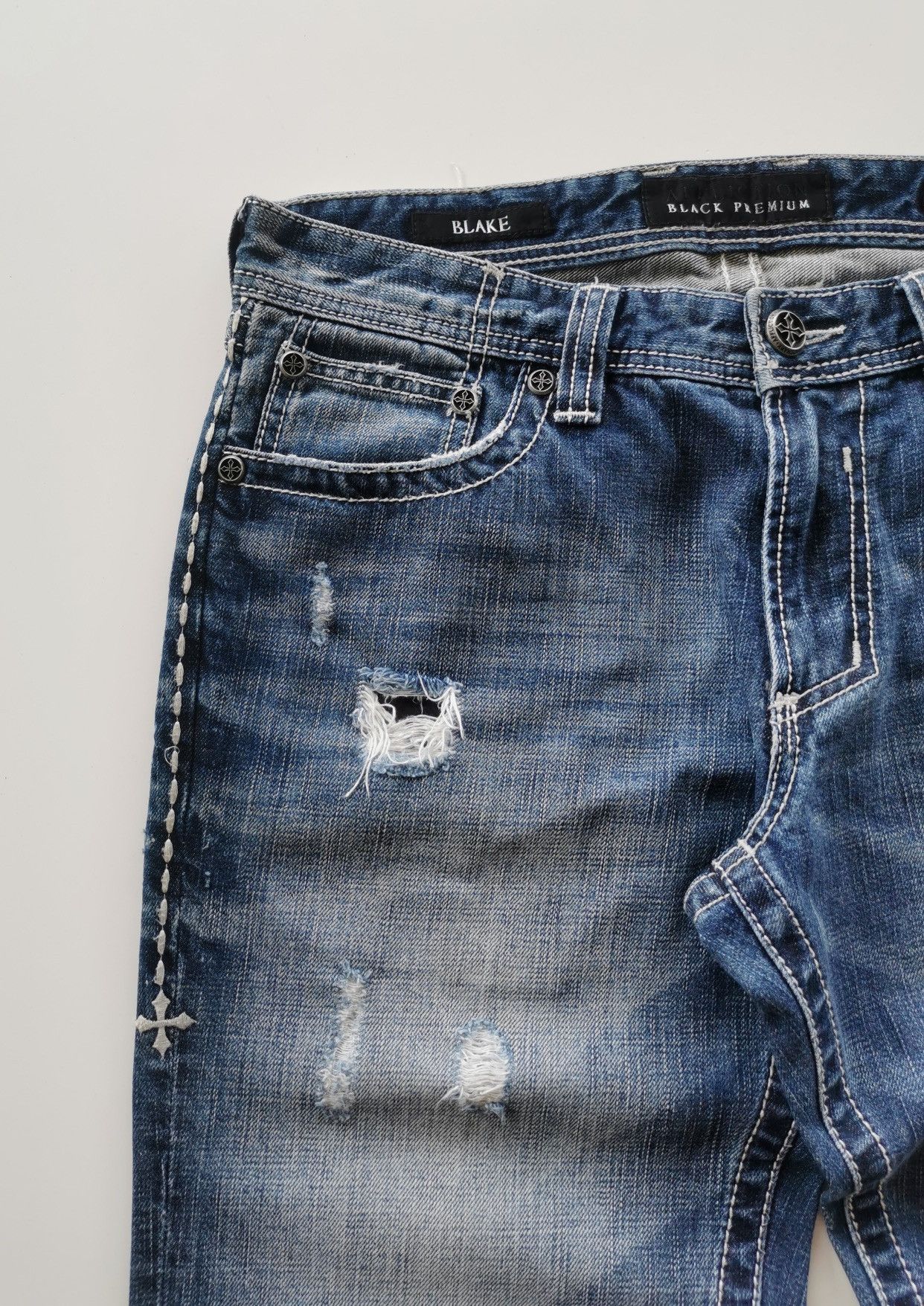 Affliction Y2k Affliction Distressed Denim Black Premium Size US 34 / EU 50 - 15 Thumbnail