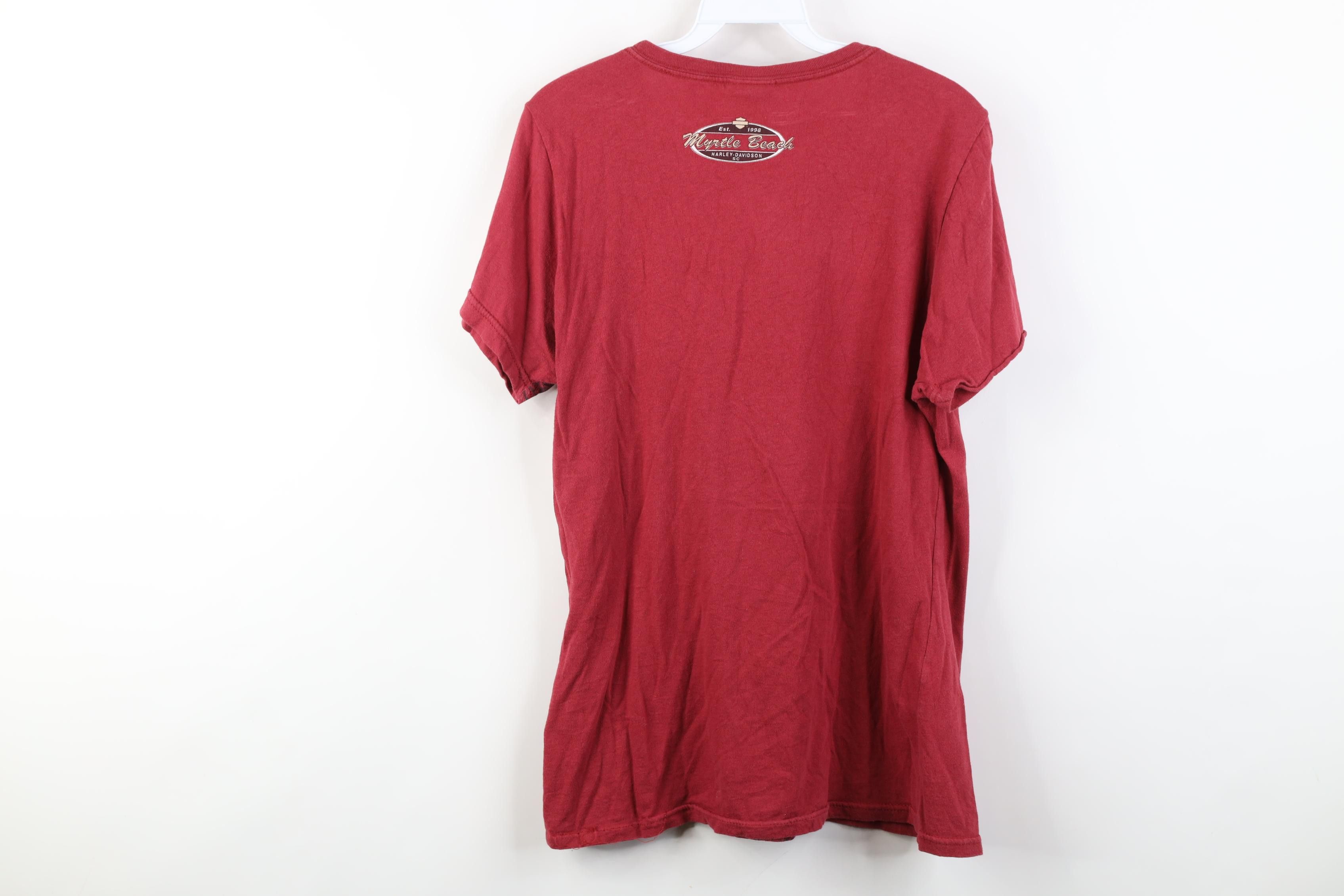 Harley Davidson Vintage Y2K Harley Davidson Tribal Floral Leaf T-Shirt Red Size XL / US 12-14 / IT 48-50 - 15 Thumbnail
