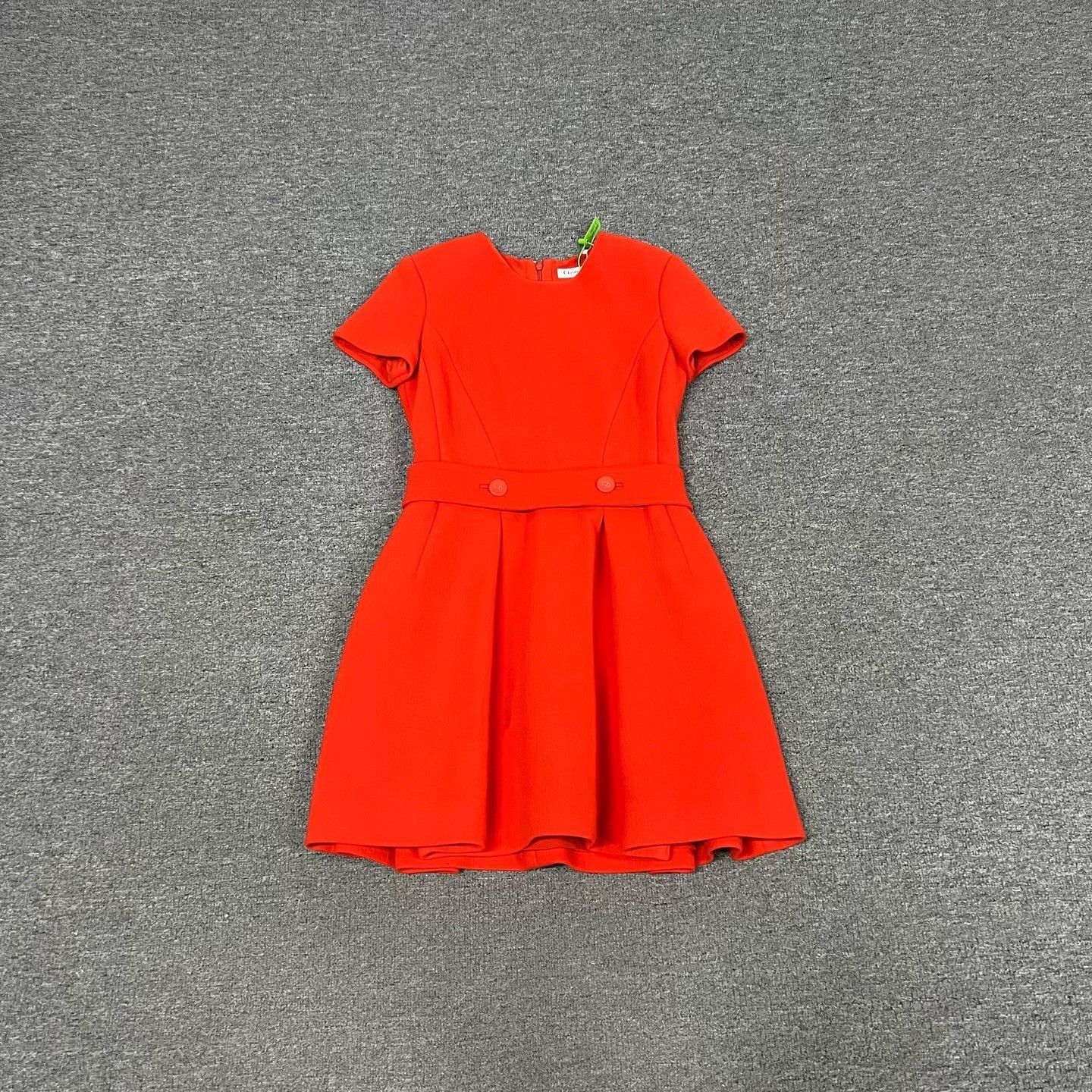 Dior Dior Red Silk Wool Waist-Cinched Dress Size M / US 6-8 / IT 42-44 - 1 Thumbnail