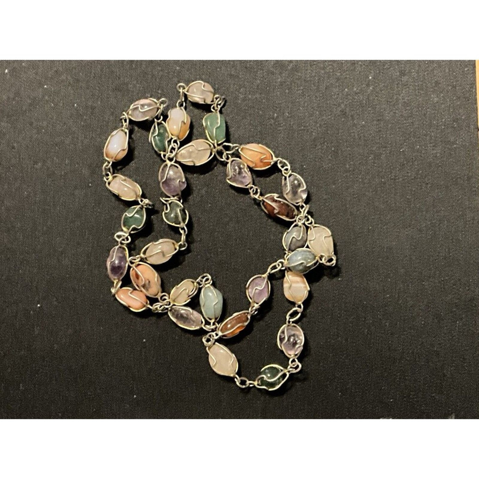 Other 28in Artizan Necklace Jadeite, Amethyst, Quartz, Tanzanite Size ONE SIZE - 1 Thumbnail
