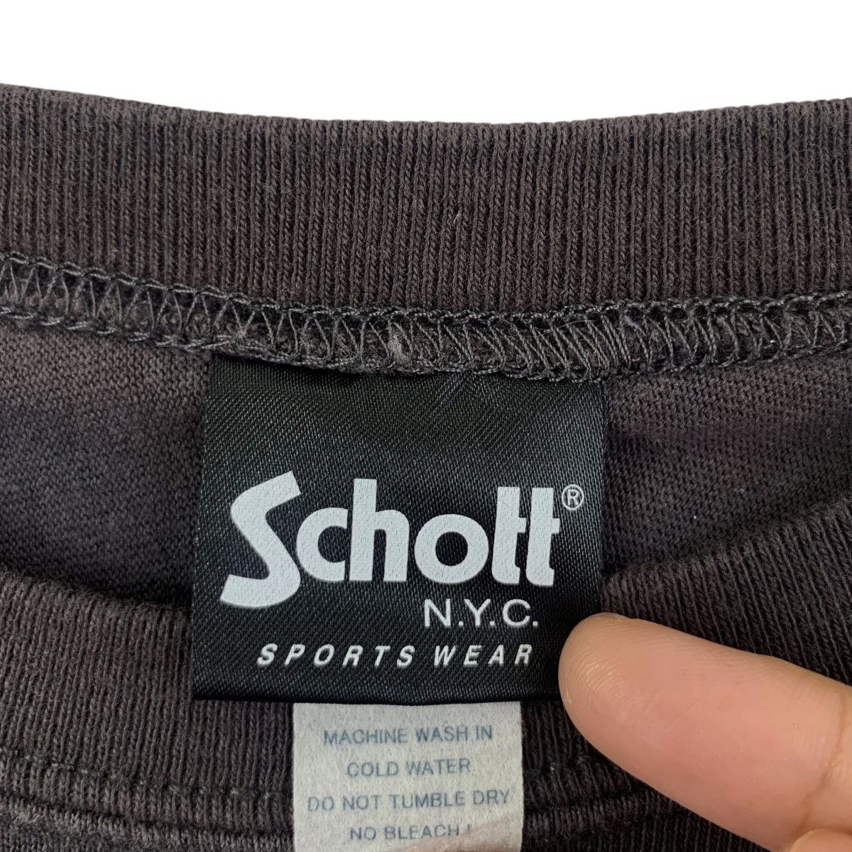 Schott Vintage SCHOTT NYC BROS Natural Faded Trash Tee Shir Size US XXL / EU 58 / 5 - 8 Thumbnail