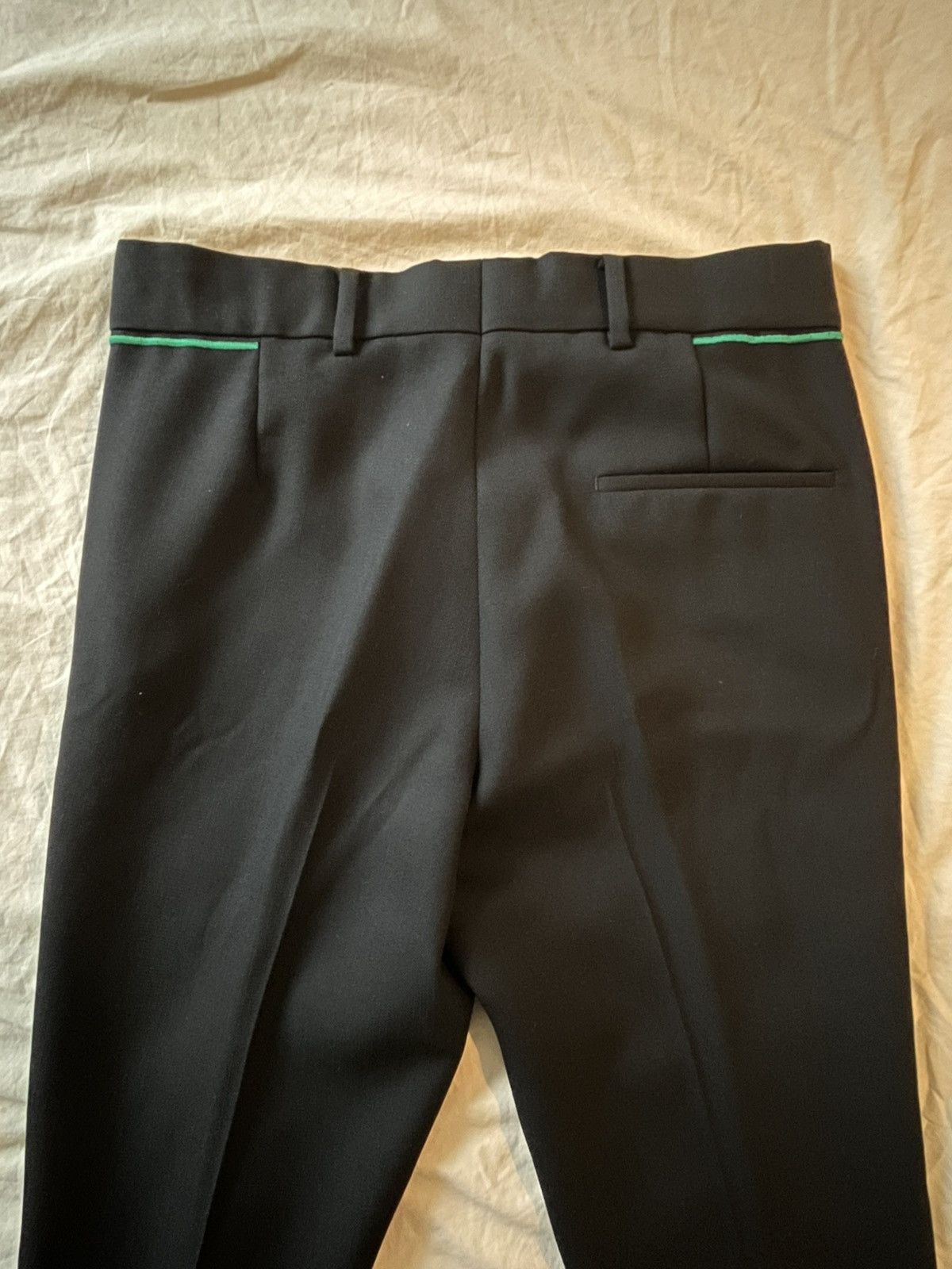 Haider Ackermann SS19 Green Stripe Embroidered Classic Trousers Size 46R - 7 Thumbnail