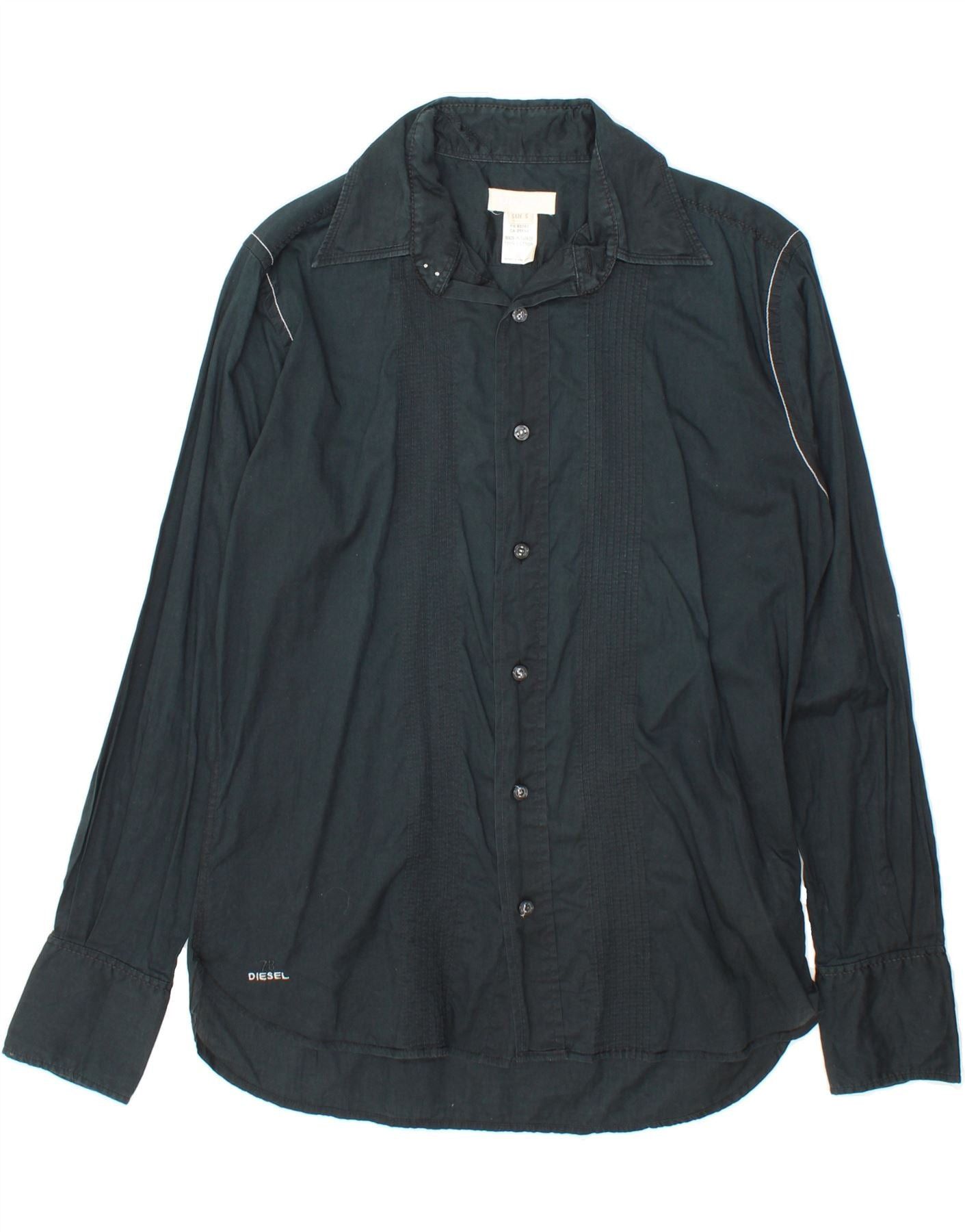 Diesel Mens Shirt Small Navy Blue Cotton Size US S / EU 44-46 / 1 - 1 Thumbnail