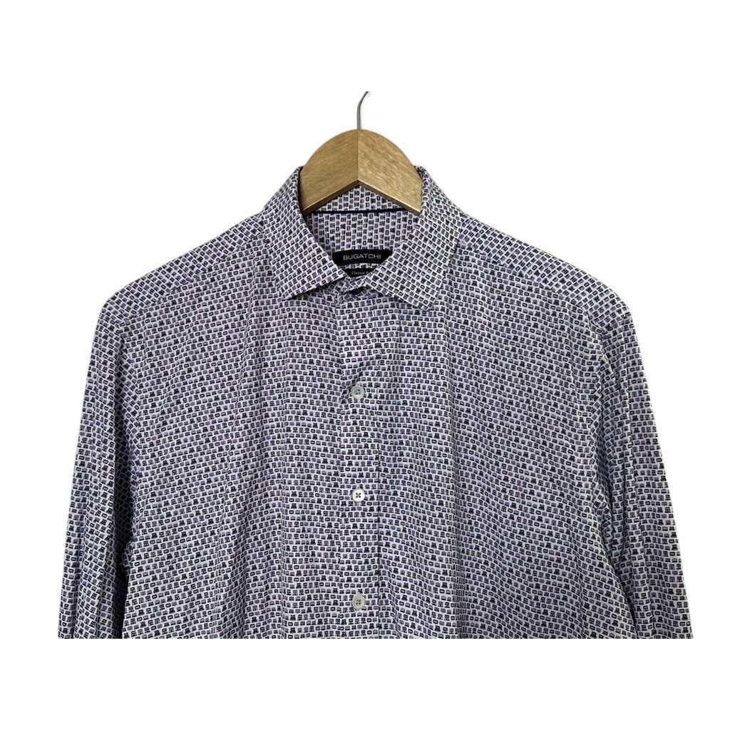 BUGATCHI Bugatchi Purple Tiny Computer Print Button-Up Shirt Medium Size US M / EU 48-50 / 2 - 2 Thumbnail