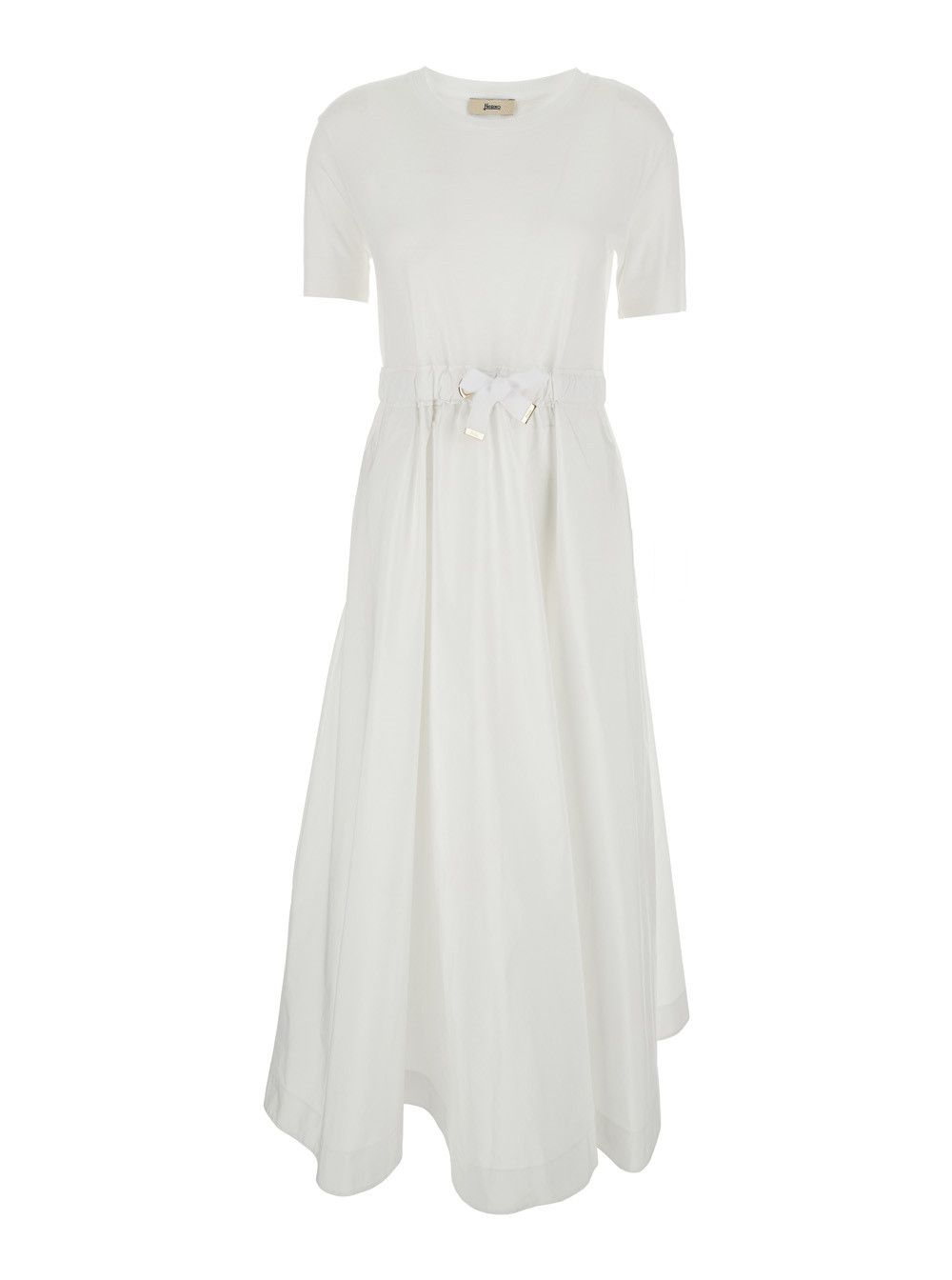 Herno Long Dress with Bow on the Front in White Tech Fabric for Women Size M / US 6-8 / IT 42-44 - 1 Thumbnail