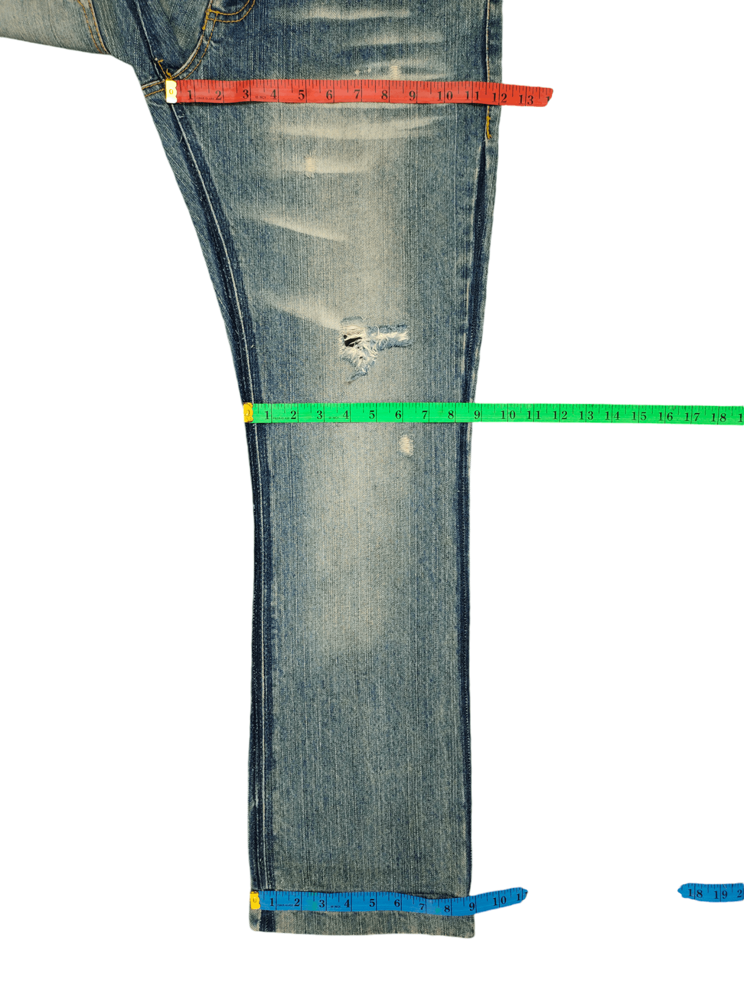 If Six Was Nine Slim Flare Jeans Iron Clawmark Distress Faded Jeans Bootcut Size US 32 / EU 48 - 12 Thumbnail
