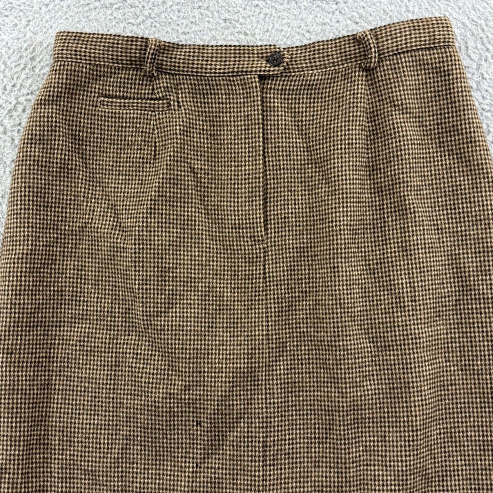 Ralph Lauren VINTAGE Lauren Ralph Lauren Skirt Womens 16 Tweed Wool Zip Button High Rise Long City Preppy 100% Lambswool Size 38" / US 16 / IT 52 - 3 Thumbnail