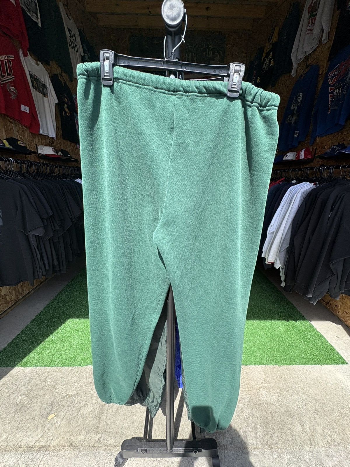 Russell Athletic × Vintage Vintage 1990s Russel Athletic Made in USA Green Sweatpants Size US 35 - 4 Thumbnail
