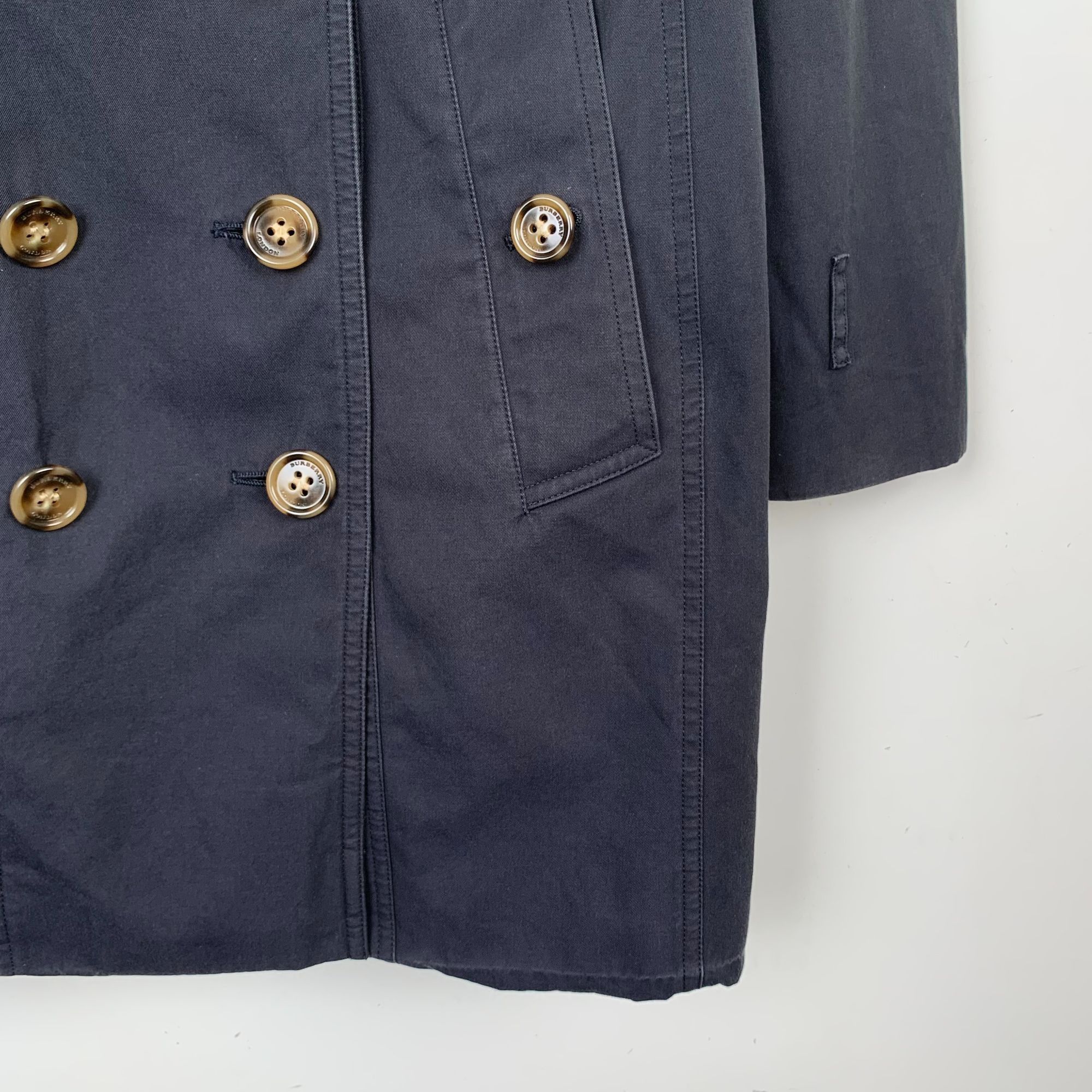 Burberry Burberry London Black Cotton Double-Breasted Trench Coat Siz Size XS / US 0-2 / IT 36-38 - 11 Thumbnail