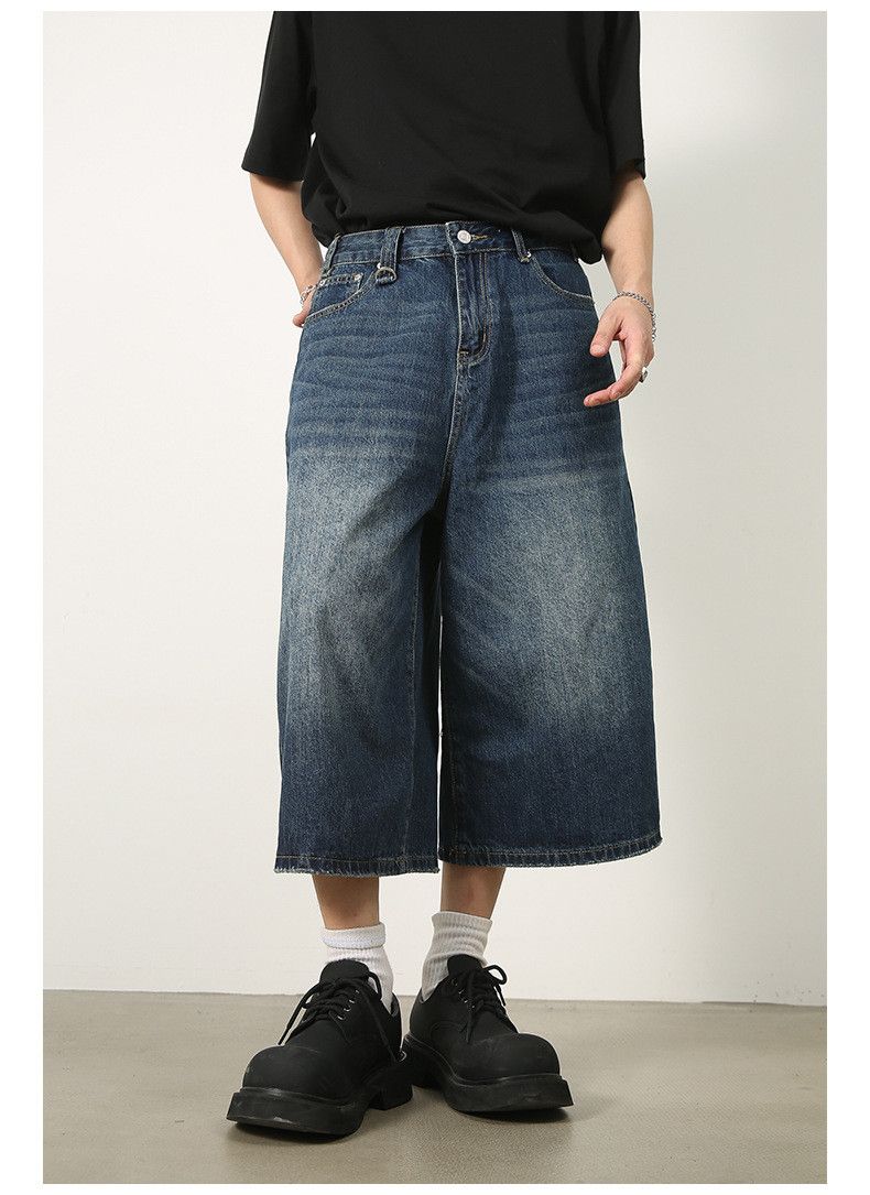 Japanese Brand Men's American-Style Loose-Fit Wide-Leg Denim Shorts Size US 32 / EU 48 - 1 Thumbnail