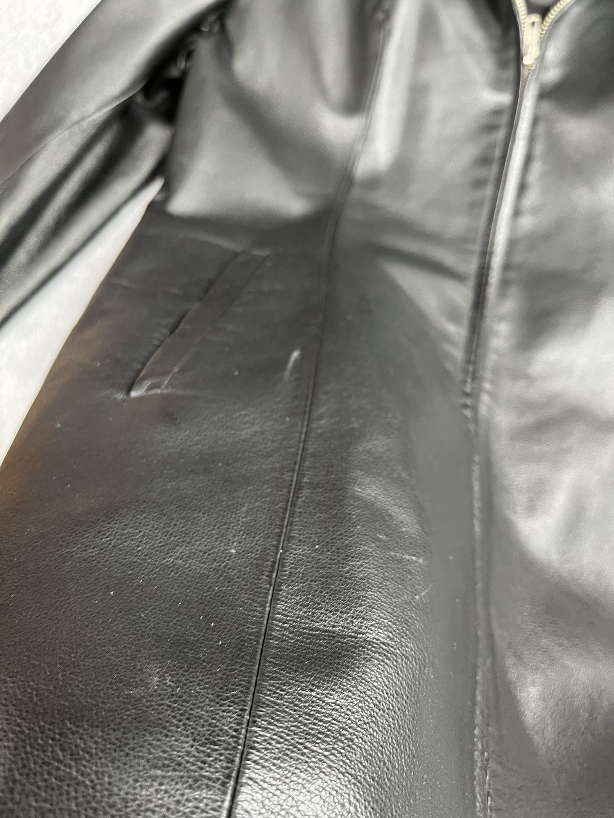 Leather × Vintage Vintage 90s Opium Elongated Leather blazer Jacket size L Size L / US 10 / IT 46 - 8 Thumbnail
