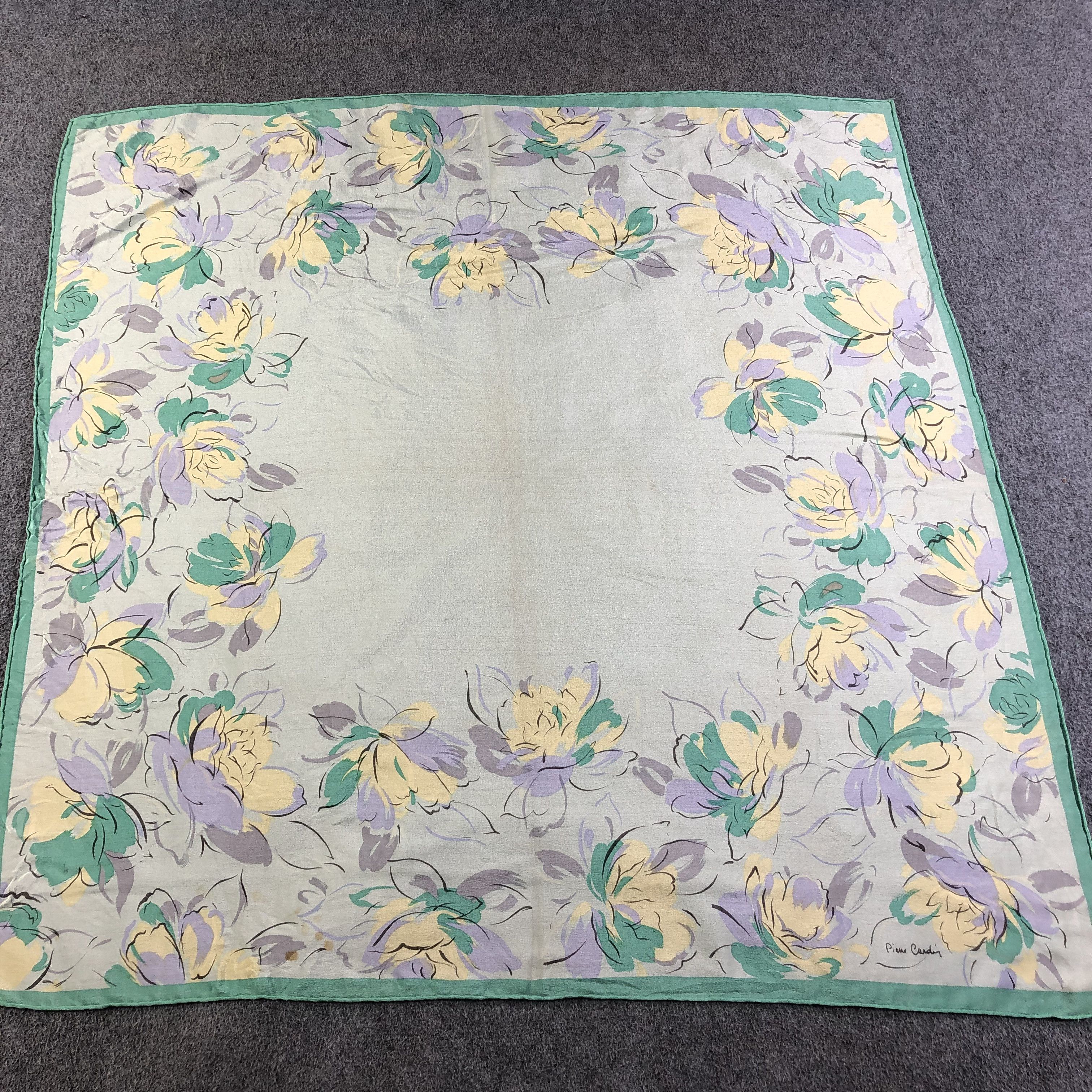Pierre Cardin Vintage Pierre Cardin Floral Hand Rolled Silk Scarf M954 Size ONE SIZE - 1 Thumbnail
