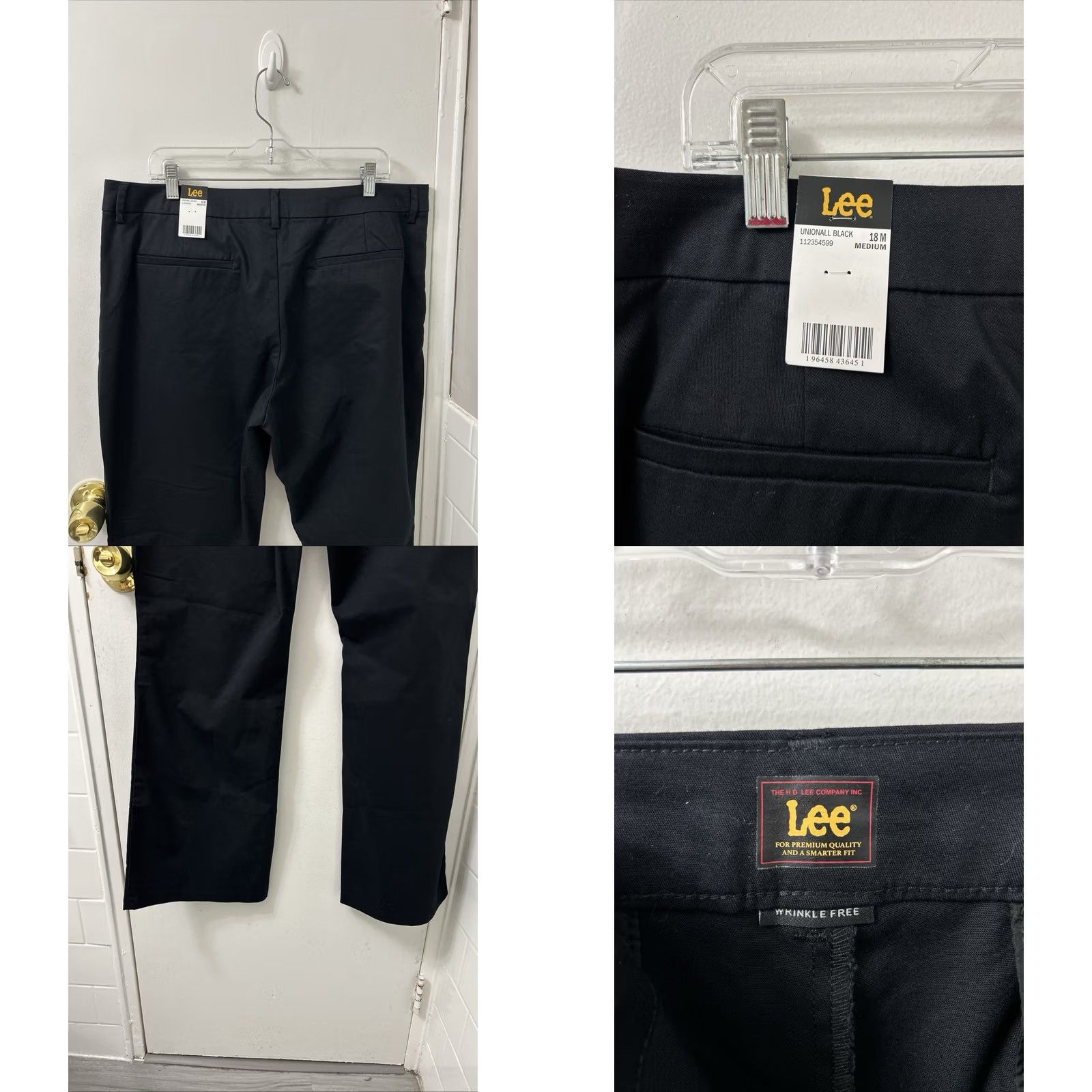 Lee Lee Pants Womens 40x30 Black Bootcut Mid Rise Wrinkle Resistant Pockets Twill Chino Workwear Casual size 18 Regular Womens Mens? Size 40" / US 18 - 8 Thumbnail