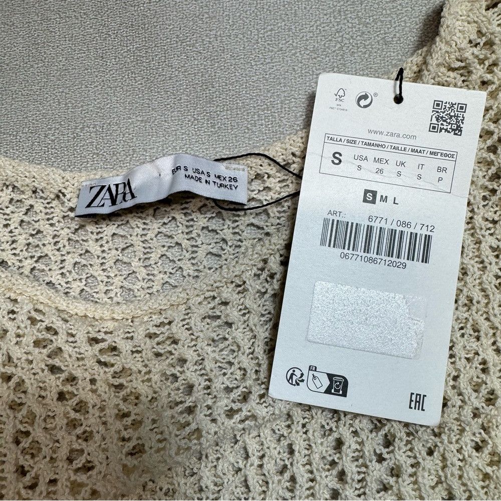 Zara NWT New Zara Ivory Knit Sleeveless Cotton Top Size S Size S / US 4 / IT 40 - 7 Thumbnail