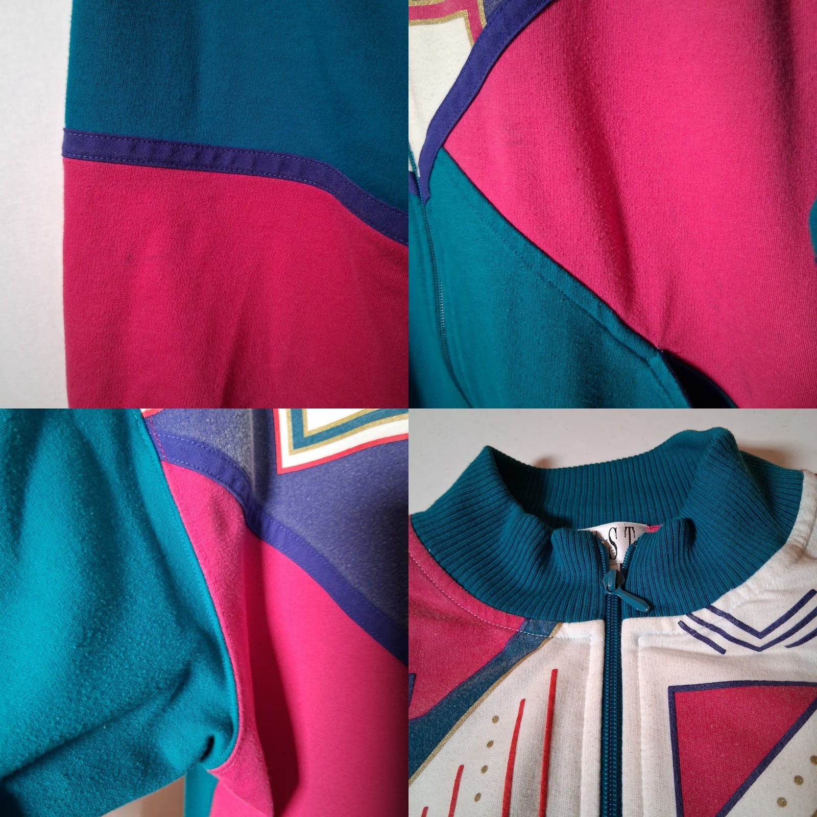 Vintage VINTAGE Blast Full Zip Knit Up Shirt Jacket Women M Geometric Southwest Retro 80s 90s Athleisure Size M / US 6-8 / IT 42-44 - 8 Thumbnail