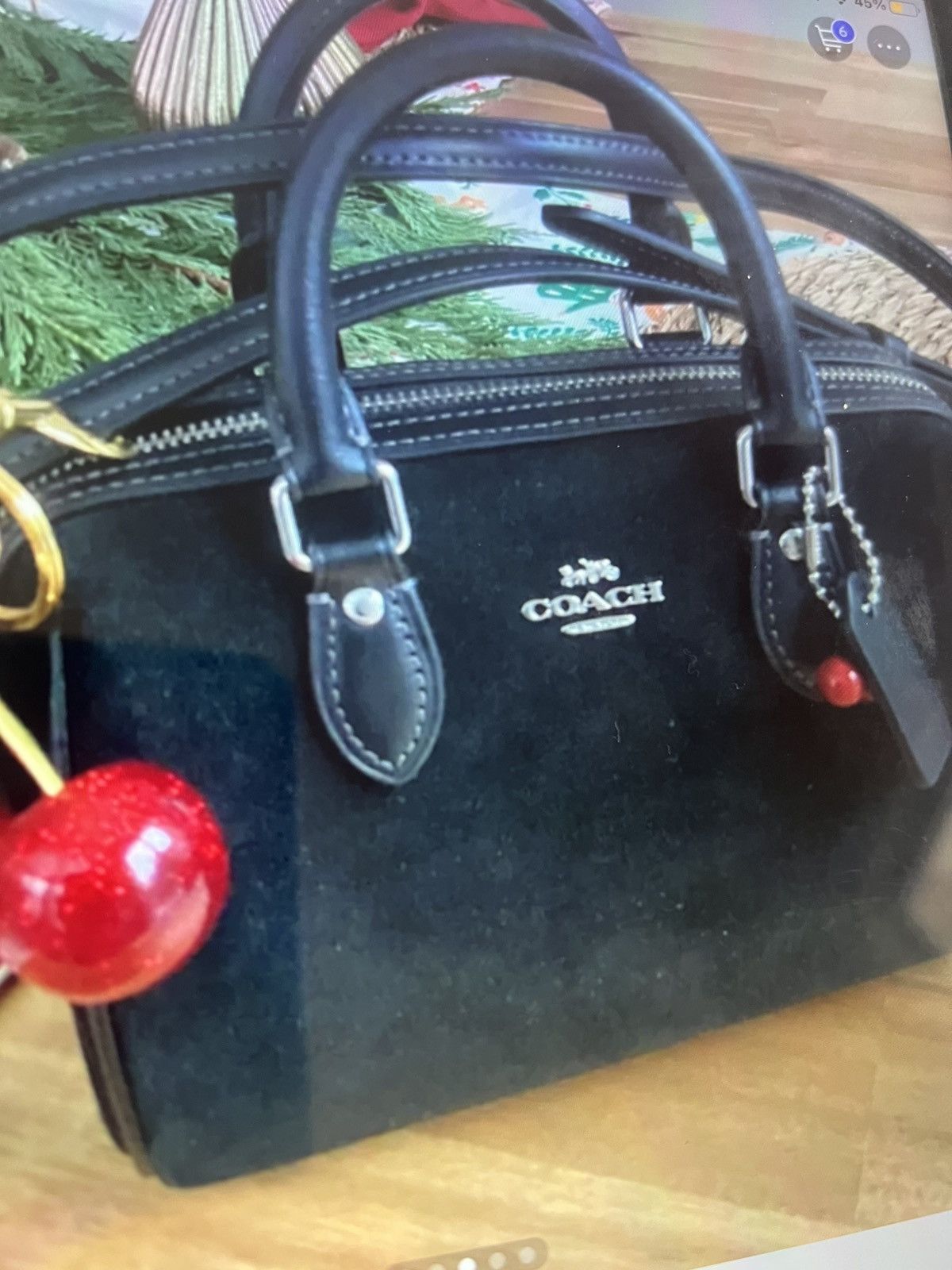 Coach Coach black cherry suede rowan great gift authentic Size ONE SIZE - 2 Thumbnail