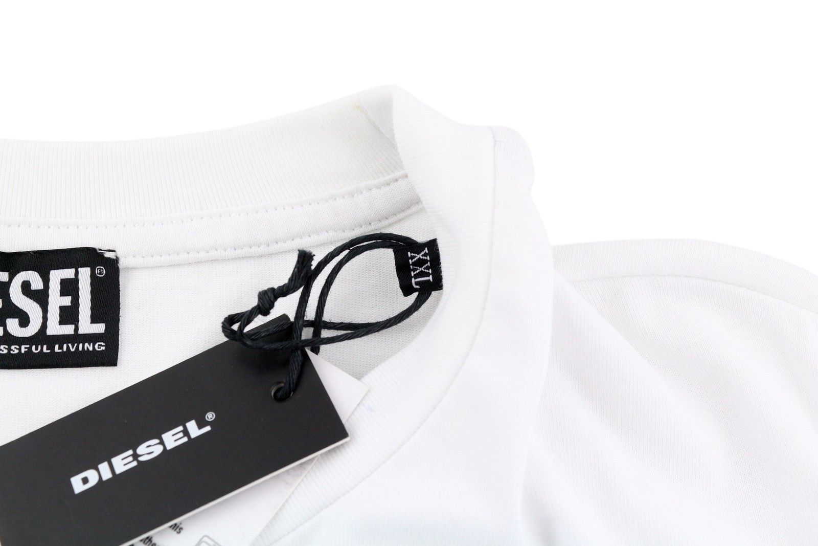 Diesel T-JUST-B56 2XL White Crew Logo T-Shirt 41176 Size US XXL / EU 58 / 5 - 6 Thumbnail