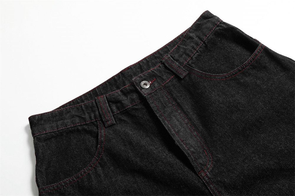Jean High street loose wide leg trend retro straight casual jeans Size US 32 / EU 48 - 3 Thumbnail