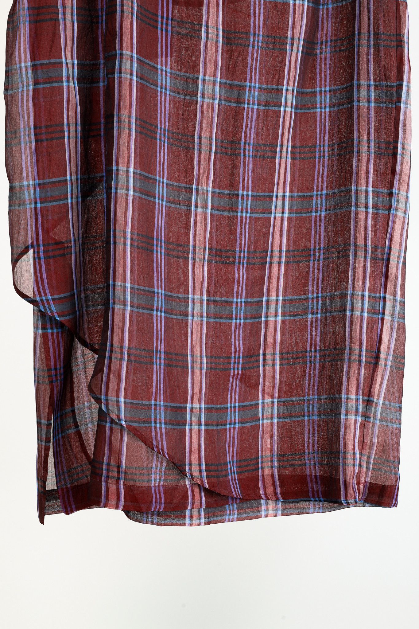 Dries Van Noten Dries Van Noten SS/13 Runway Silk Tartan Draped Midi Skirt Size 28" / US 6 / IT 42 - 6 Thumbnail