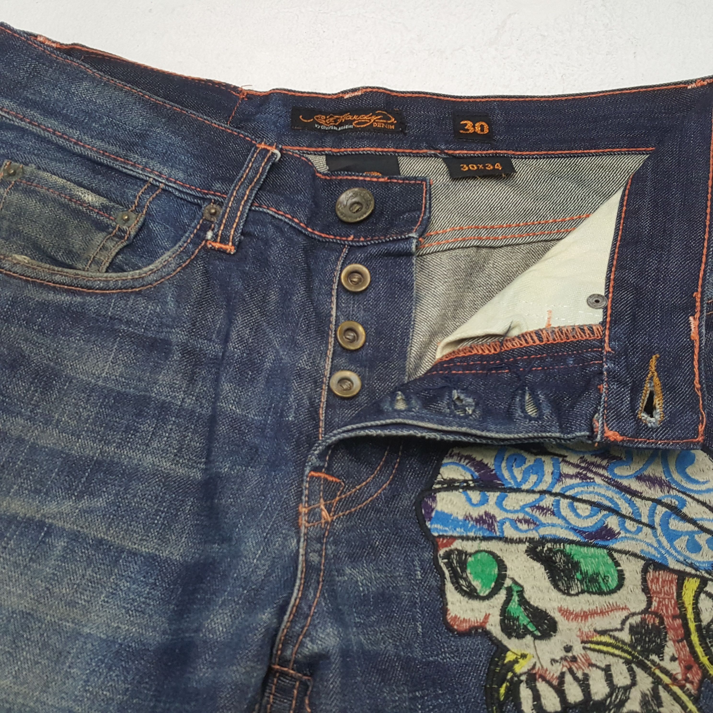Christian Audigier × Ed Hardy × Vintage Vintage ED HARDY Christian Audigier Designer Jeans c280n23 Size US 30 / EU 46 - 7 Thumbnail
