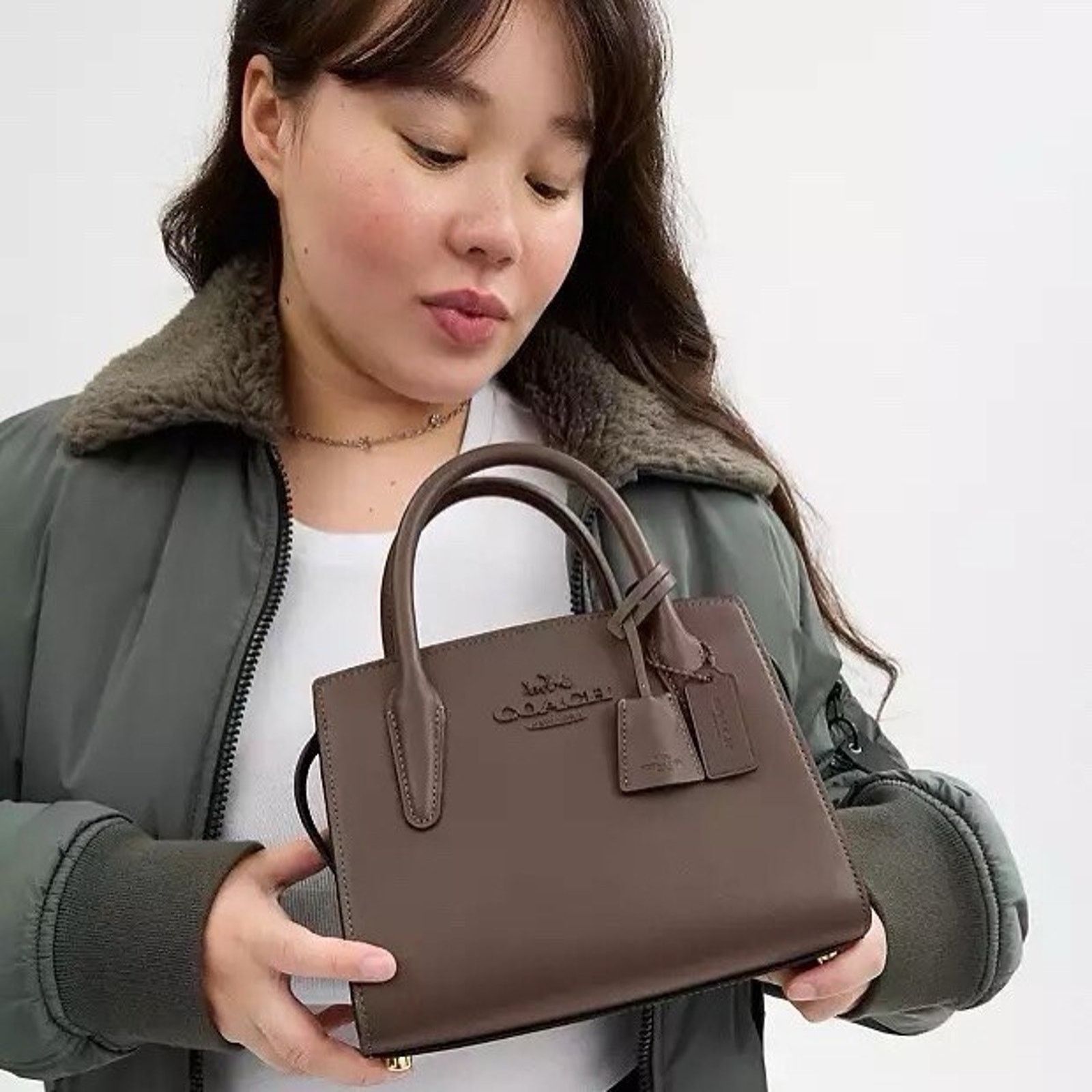 Coach New COACH Andrea Carryall Shoulder Bag CP081 Gold/Dark Stone Size ONE SIZE - 5 Thumbnail