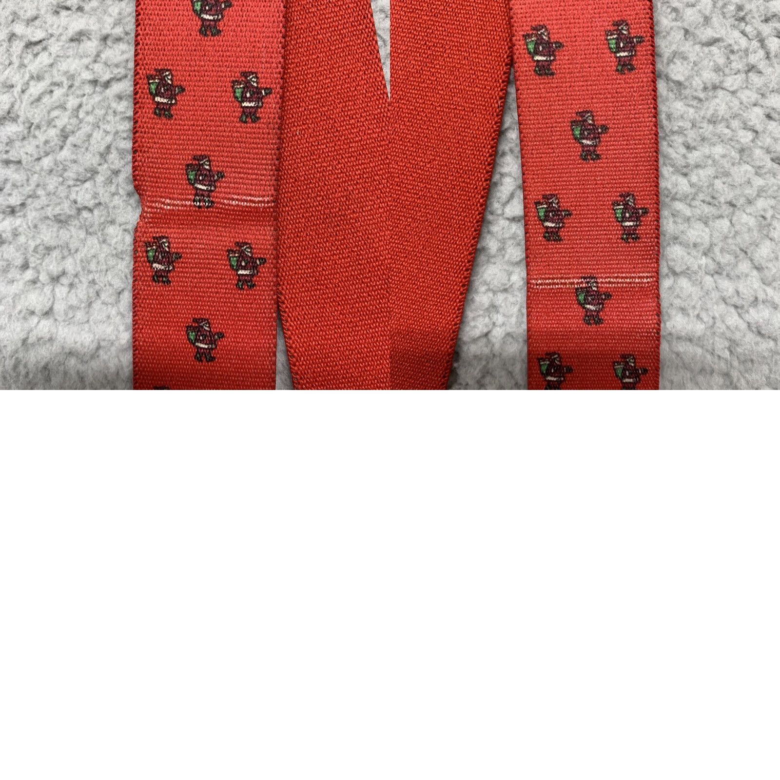 Vintage Christmas Suspenders Red Santa Claus Carrying His Bag Holiday Men Suspender Clip Christmas Theme Red Size ONE SIZE - 8 Thumbnail